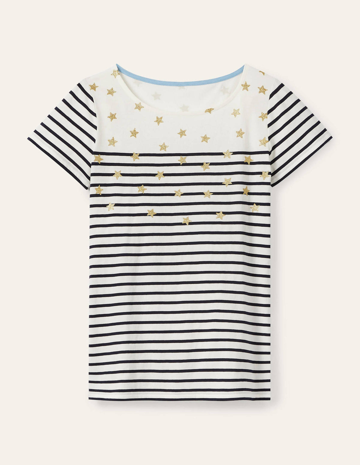 Short Sleeve Breton T-Shirt-Star Scatter Placement - Image 5