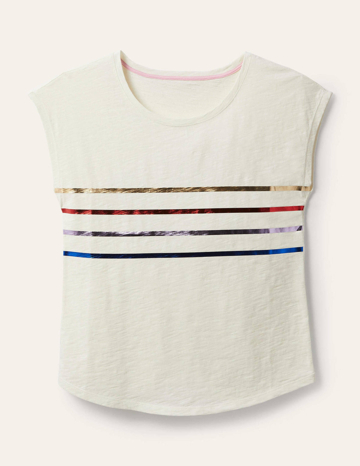 Robyn Jersey Tee-Rainbow Foil Stripe - Image 5