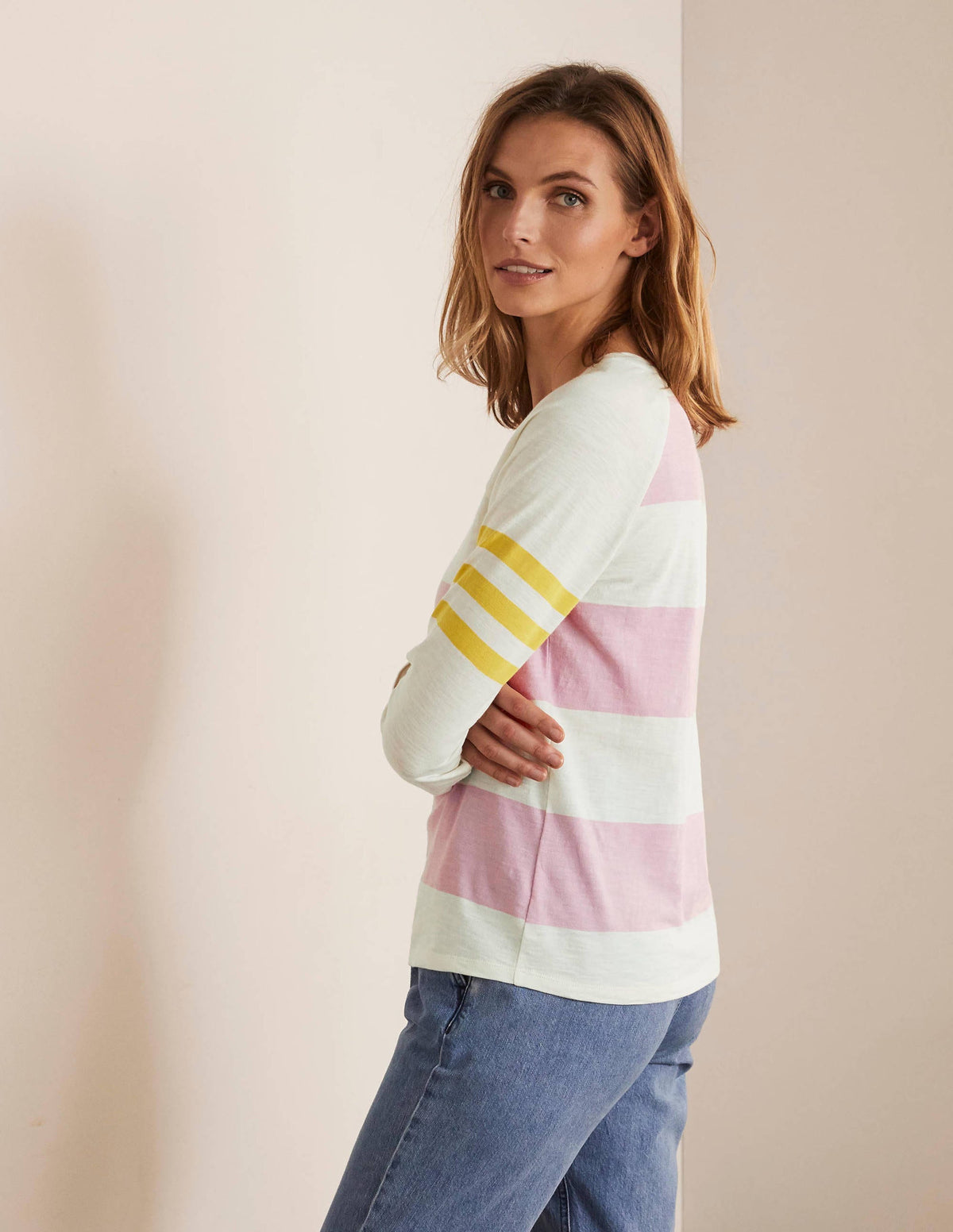 Lorna Baseball Top-Soft Peony and Ivory - Image 3