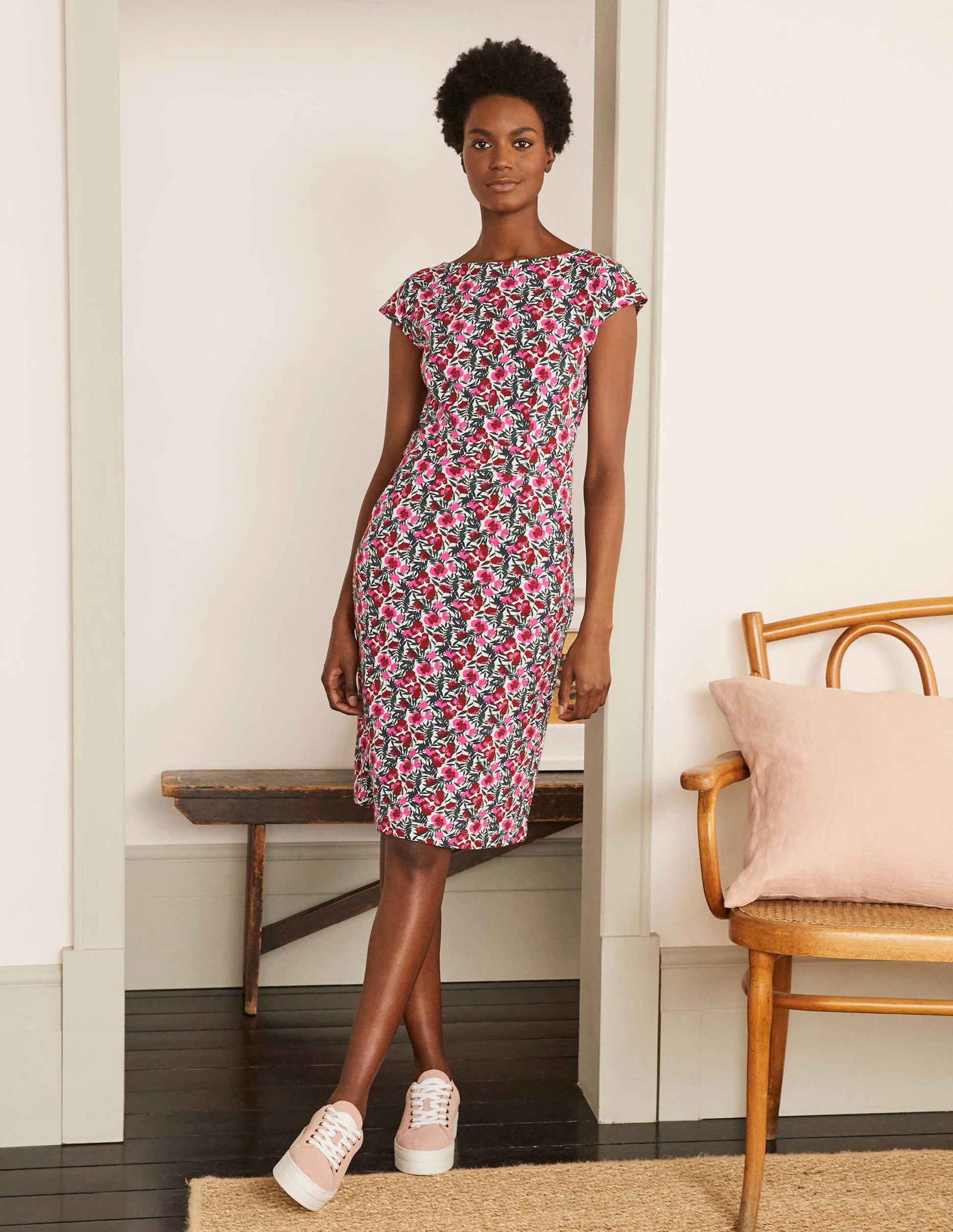 Florrie Jersey Dress-Ivory, Safari Floral-2