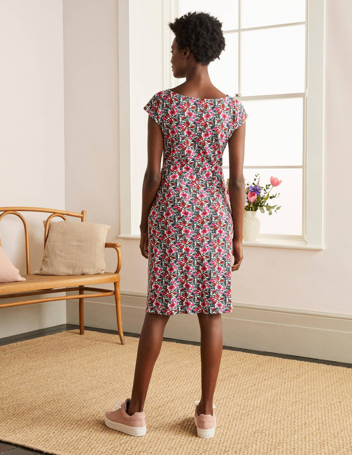 Florrie Jersey Dress-Ivory, Safari Floral - Image 3