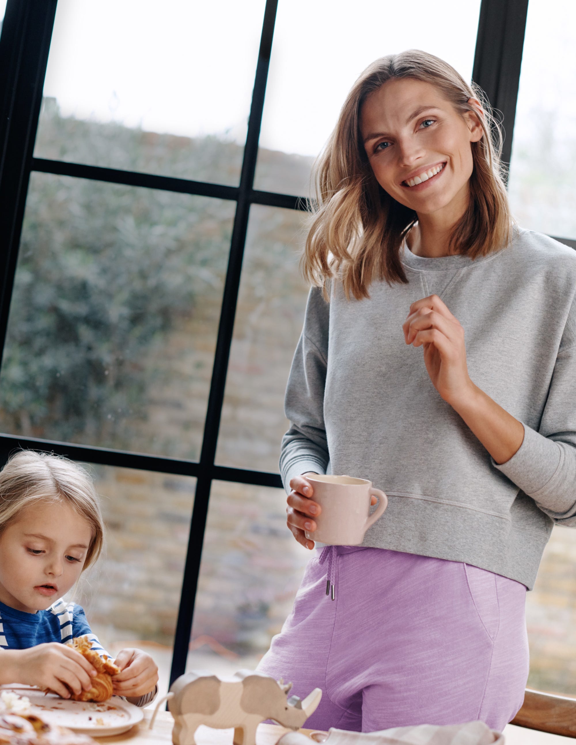 Cropped Sweatshirt-Grey Marl - Image 7