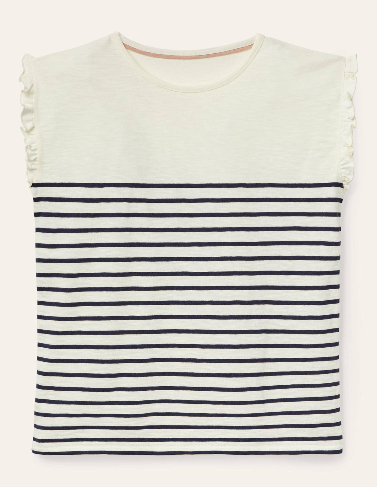 Faye Jersey Top-Ivory/ Navy - Image 5