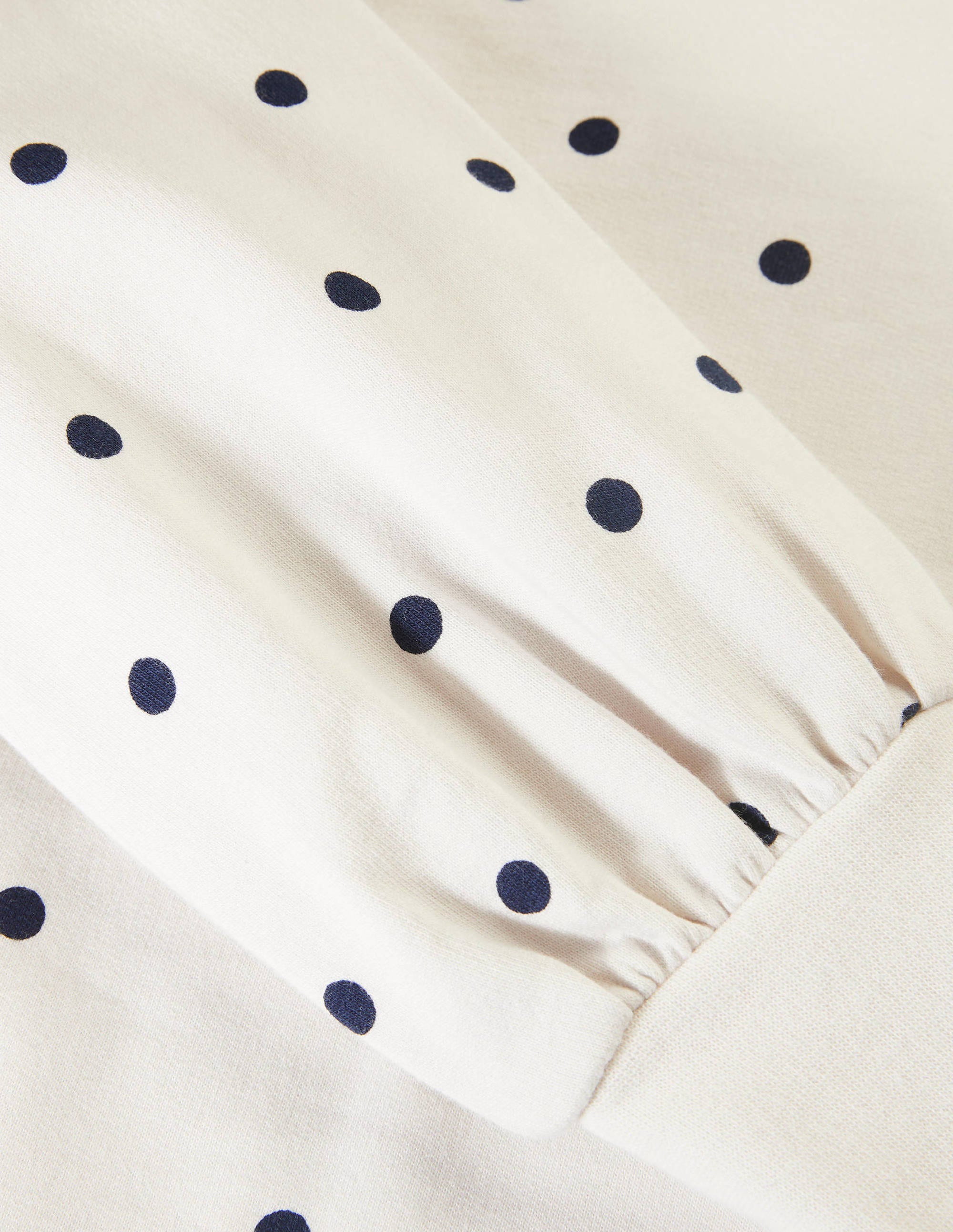 Romona Sweatshirt Dress-Ivory and Navy, Polka - Image 6