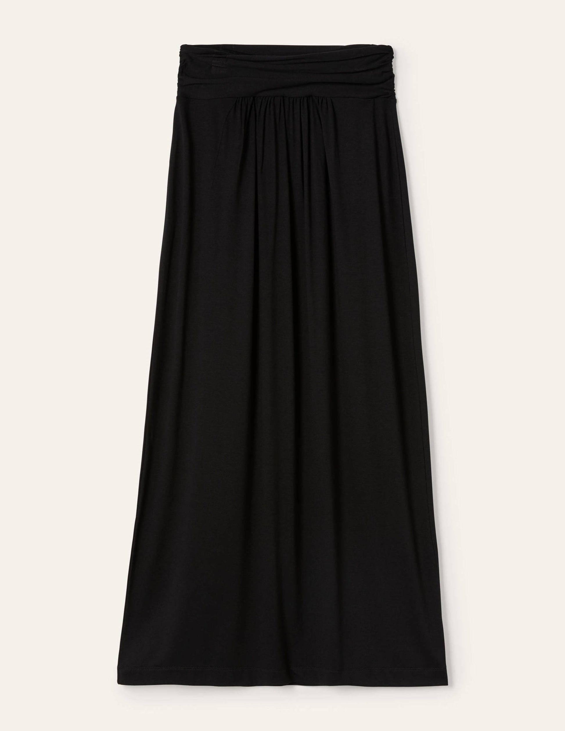 Ruched Waist Skirt-Black-5