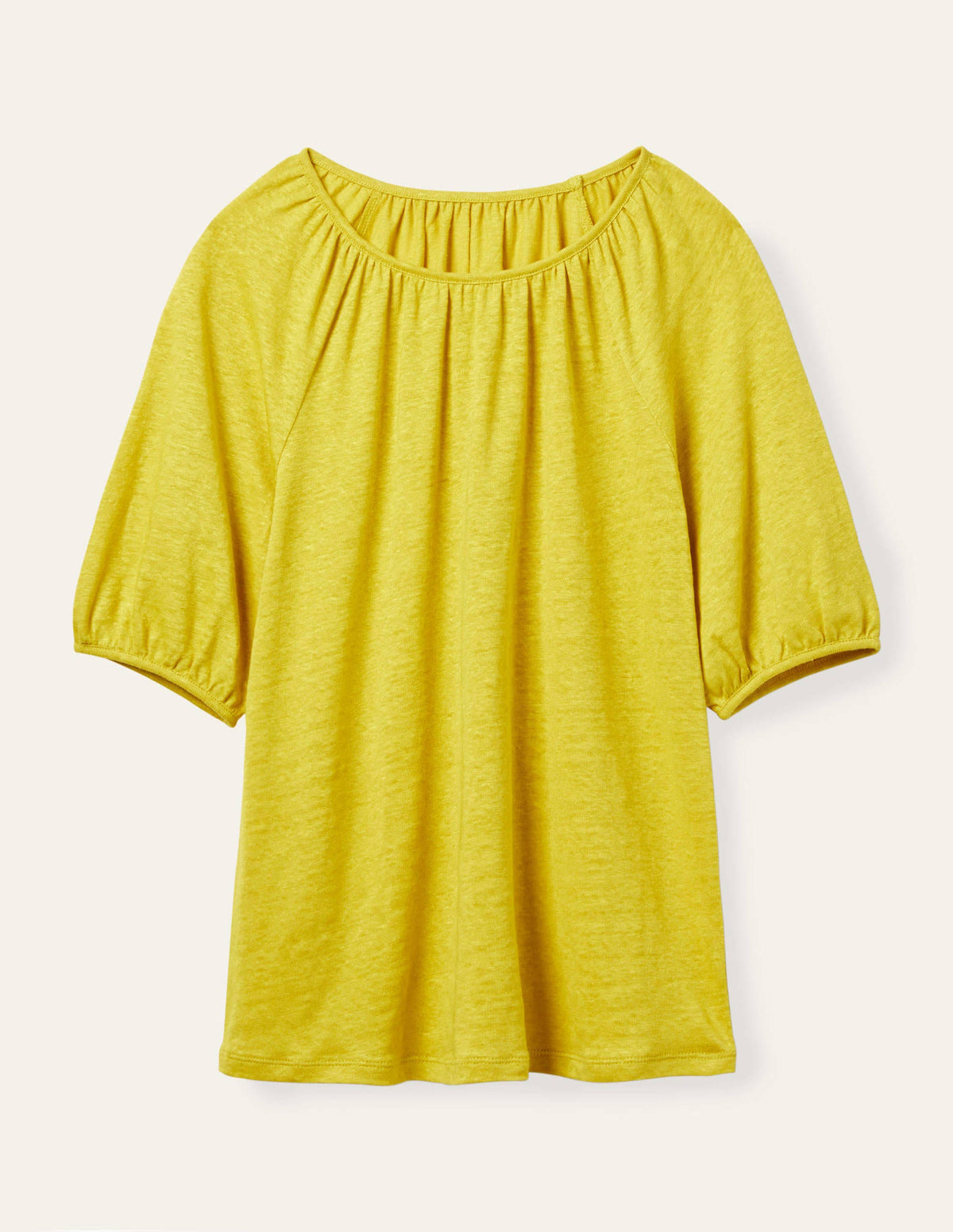 Tabitha Linen Jersey Top-Chartreuse-5