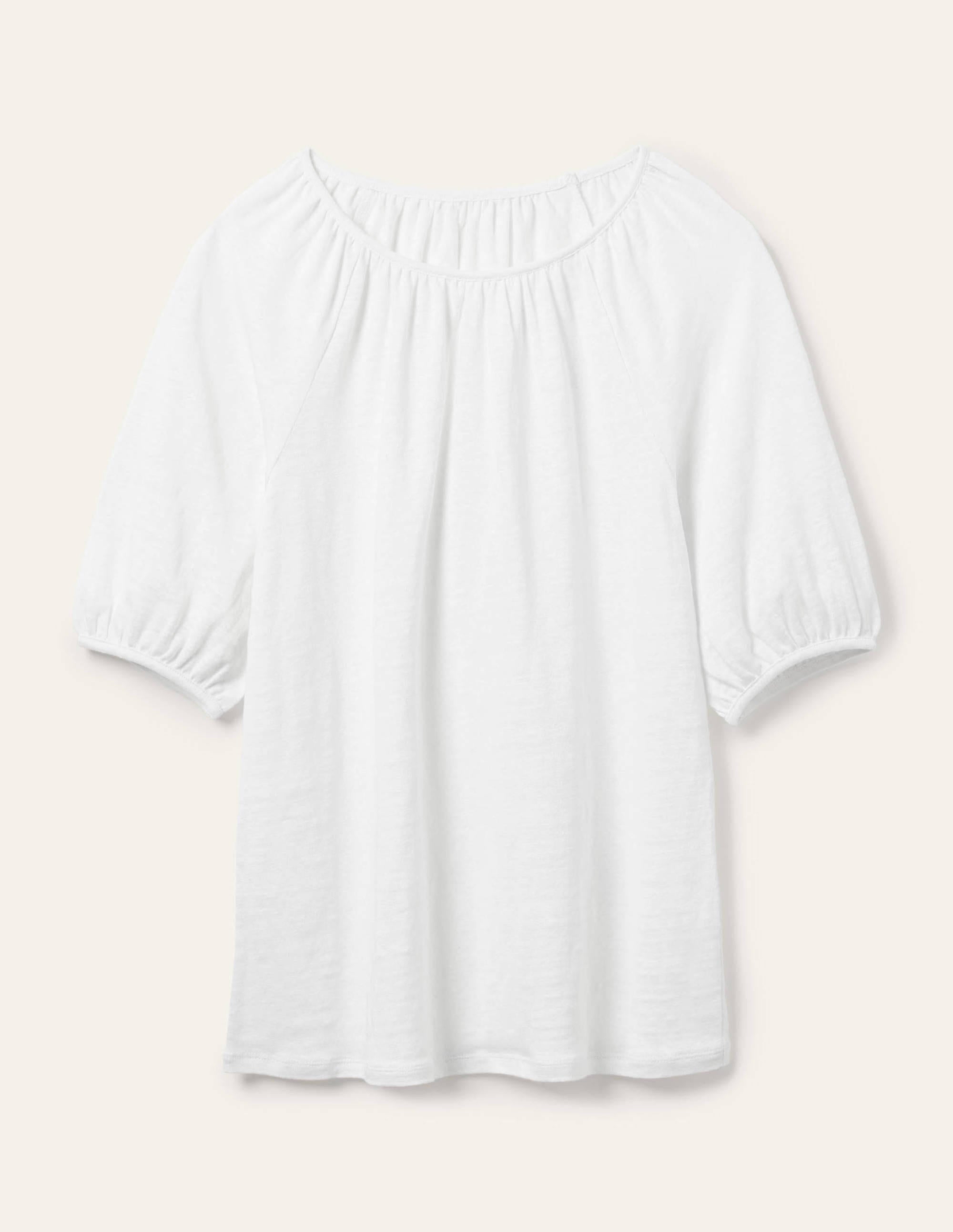 Tabitha Linen Jersey Top-White - Image 5