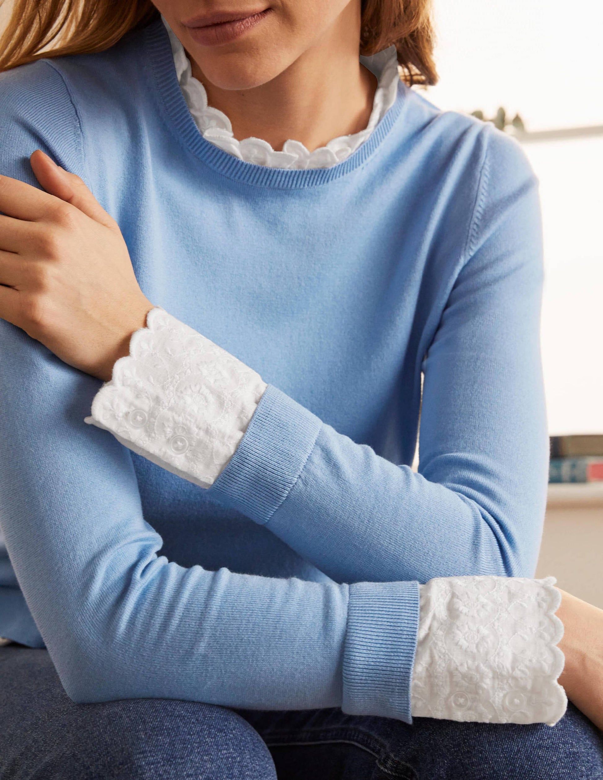 Lauderdale Frill Sweater-Hazy Blue-4