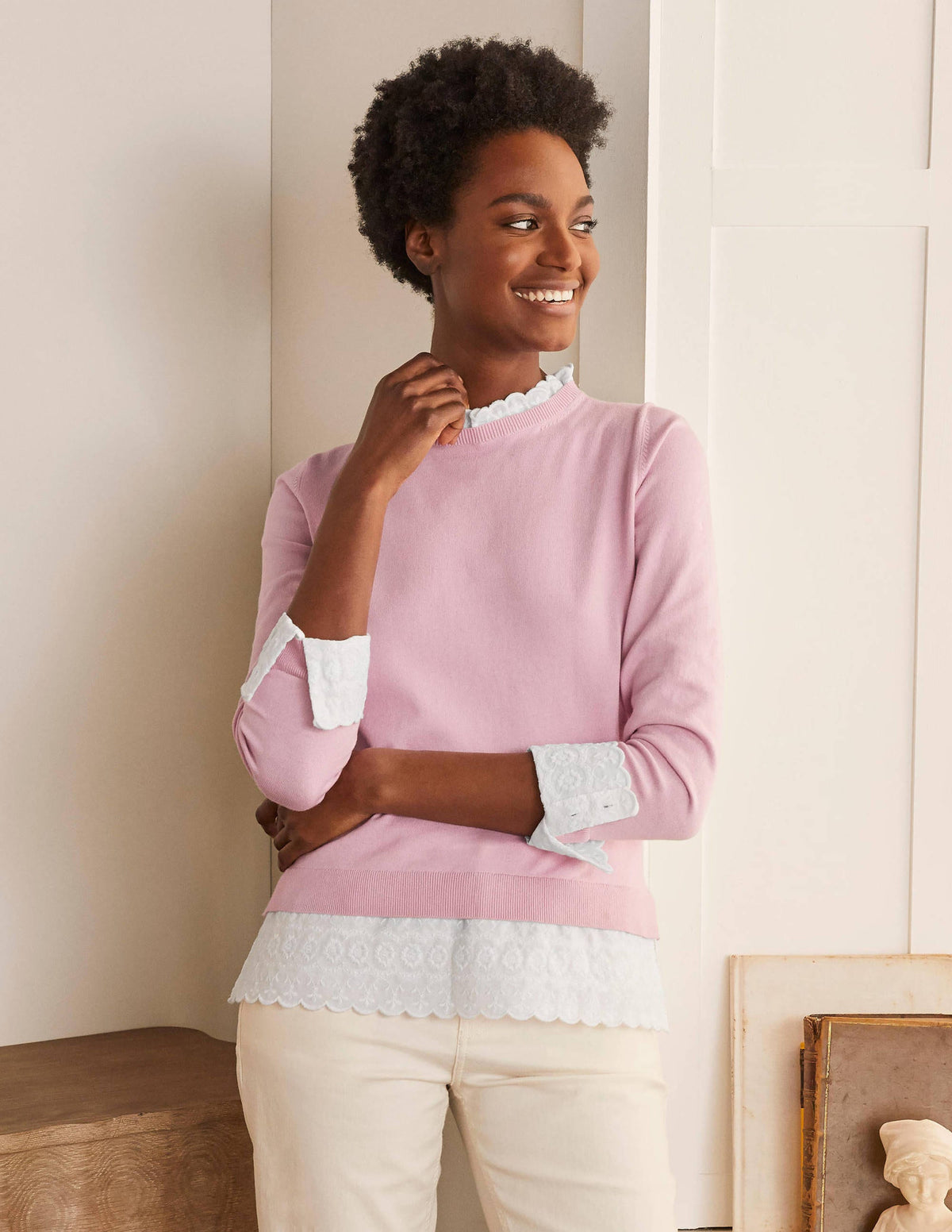 Lauderdale Frill Sweater-Soft Peony-2