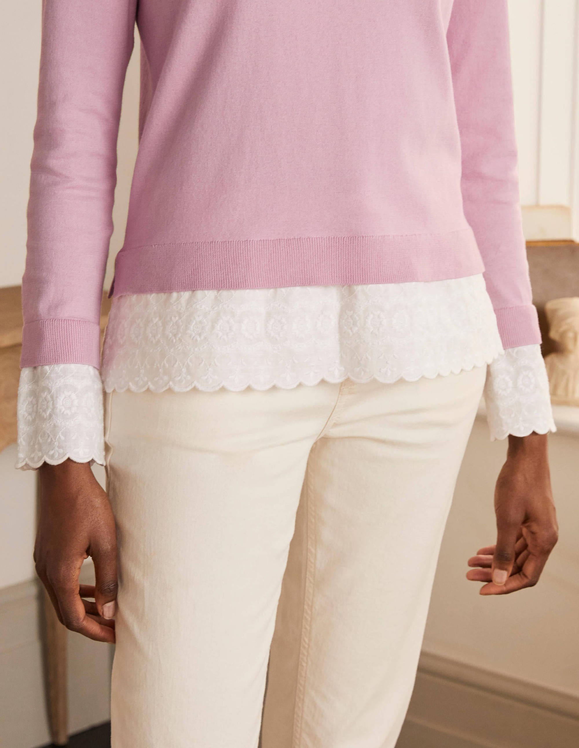 Lauderdale Frill Sweater-Soft Peony - Image 4