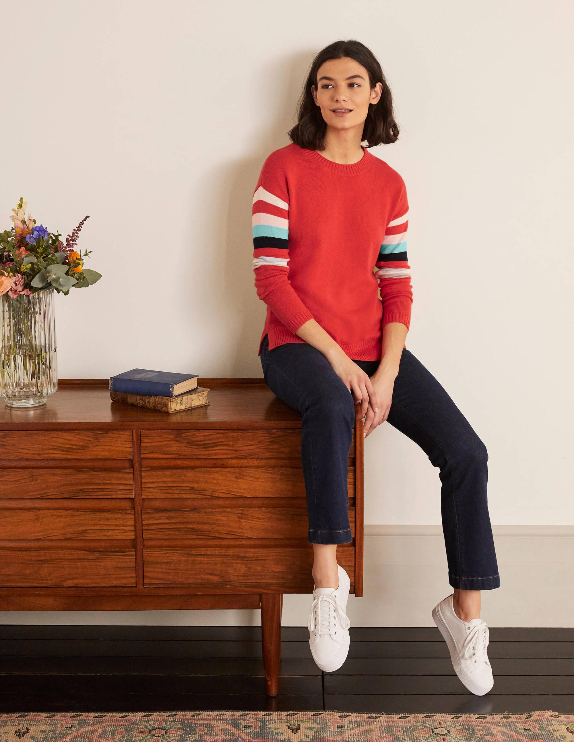 Lennox Relaxed Sweater-Cherry Red - Image 2