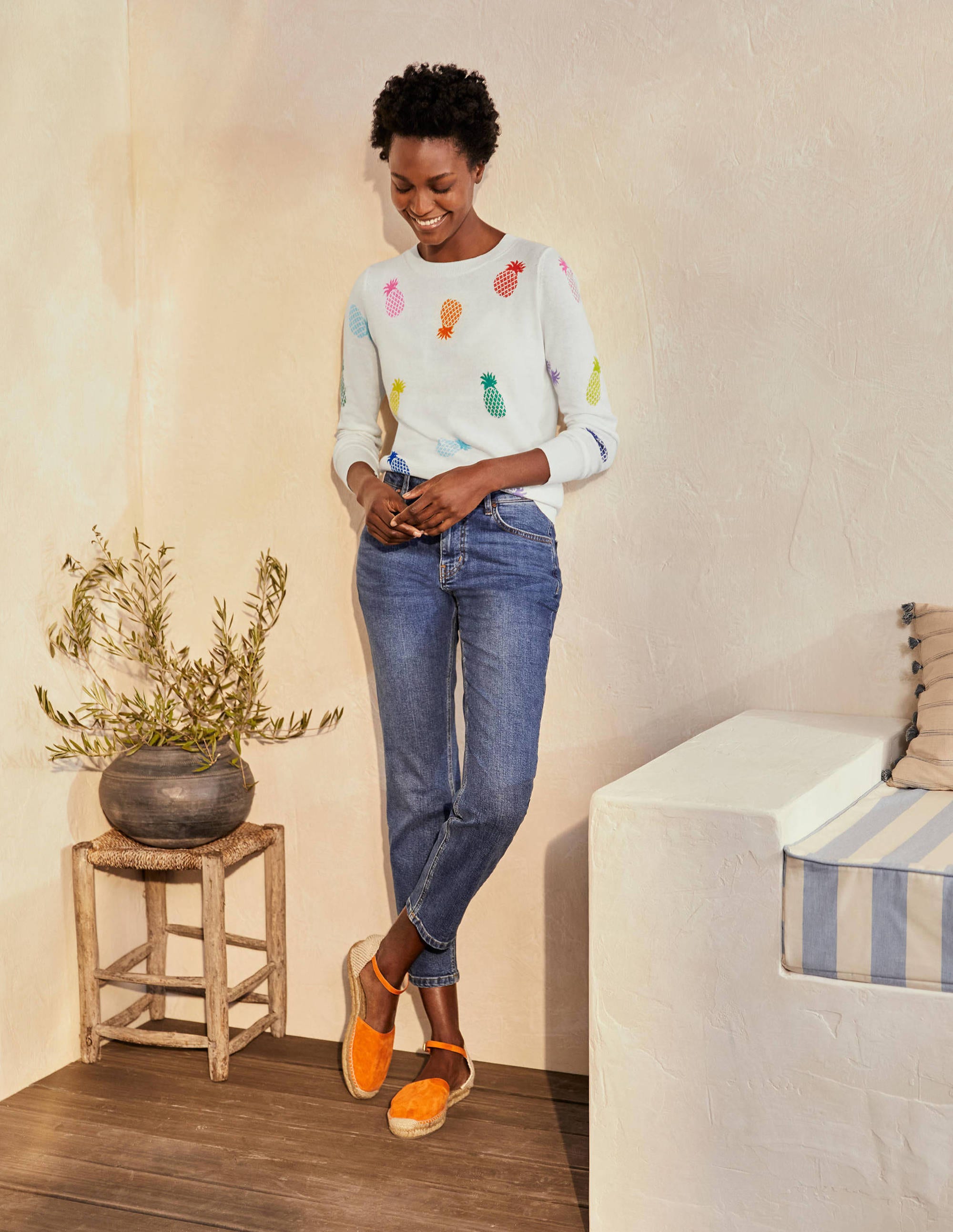 Banbury Cotton Sweater-Ivory Pineapples - Image 2