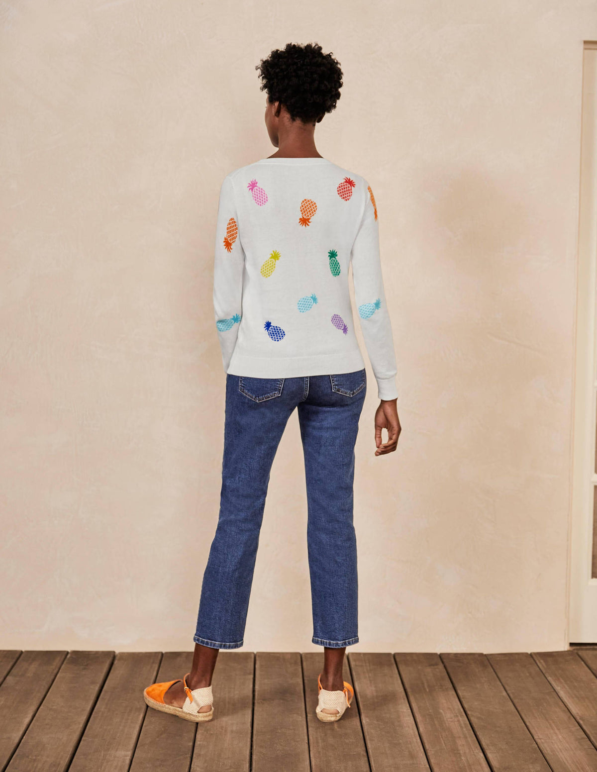 Banbury Cotton Sweater-Ivory Pineapples - Image 3