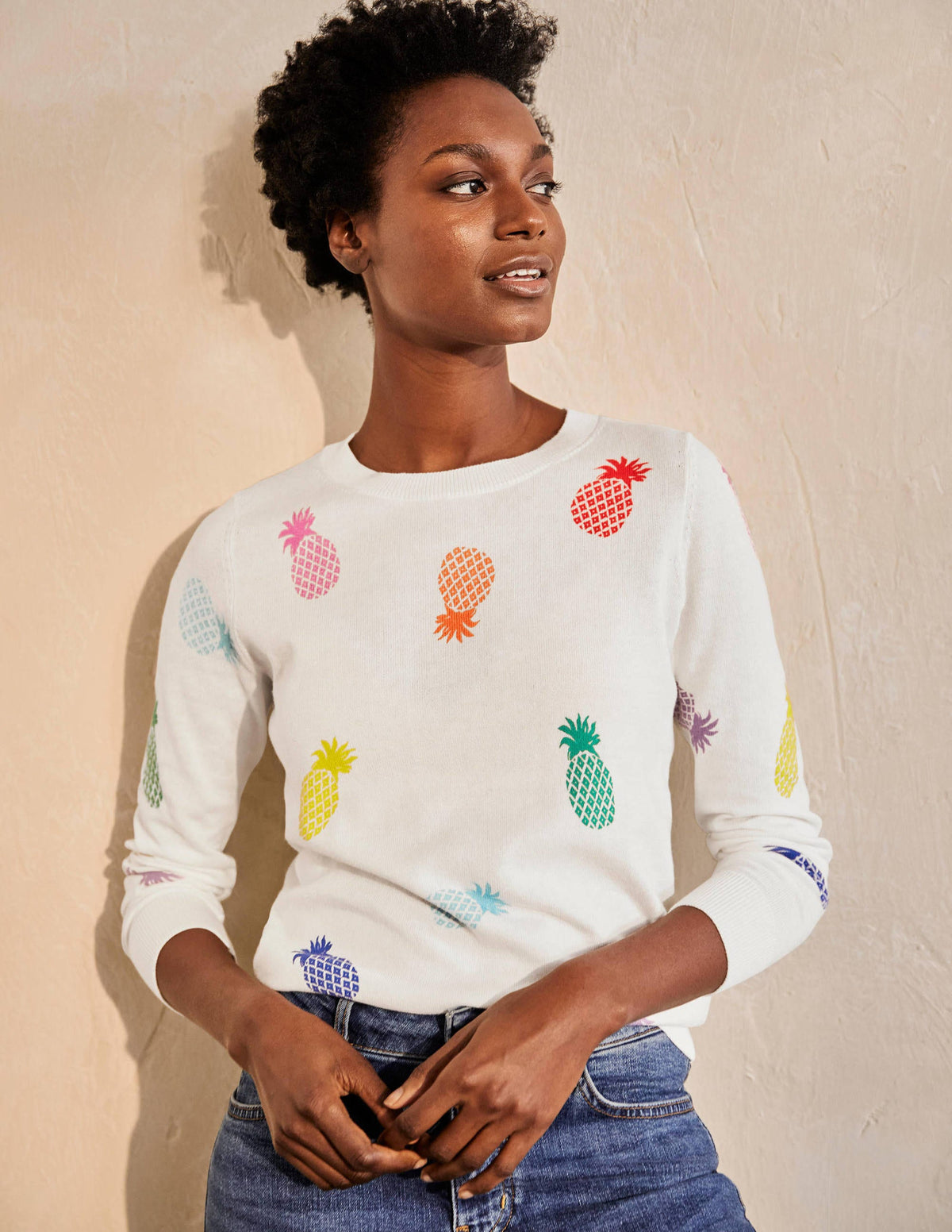 Banbury Cotton Sweater-Ivory Pineapples - Image 4