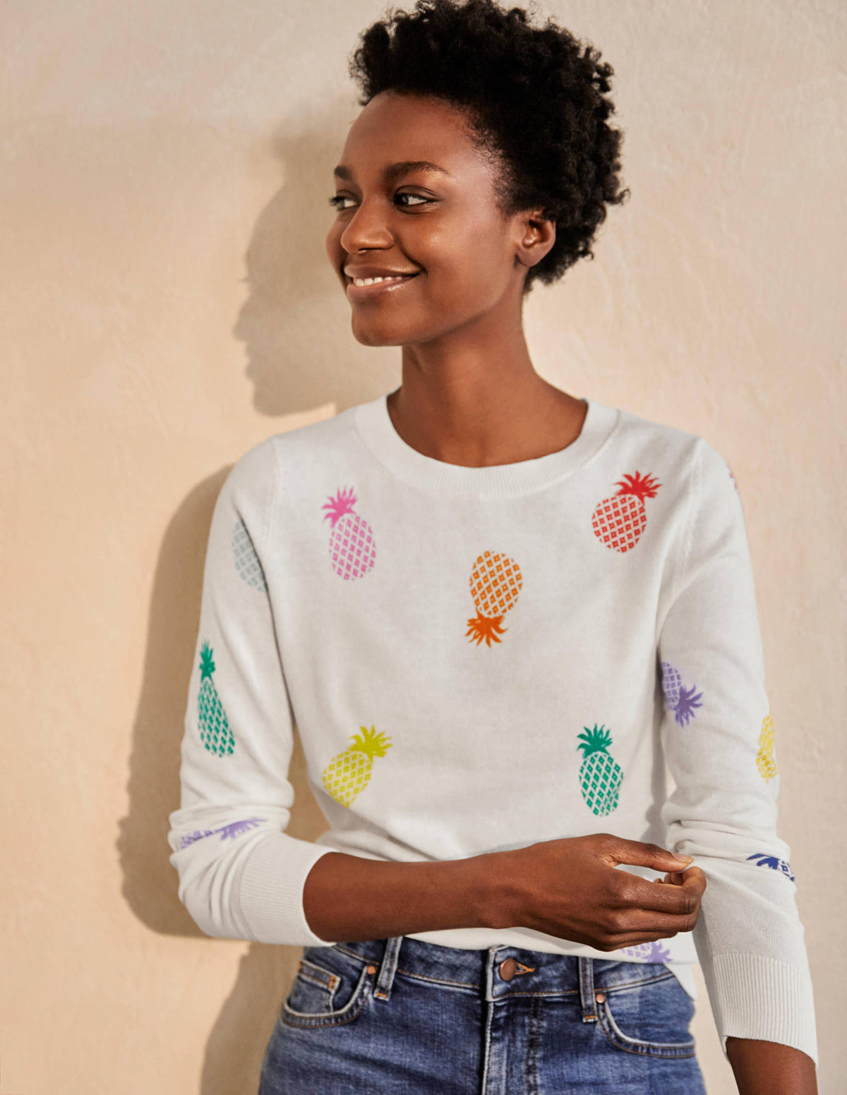 Banbury Cotton Sweater-Ivory Pineapples - Image 5