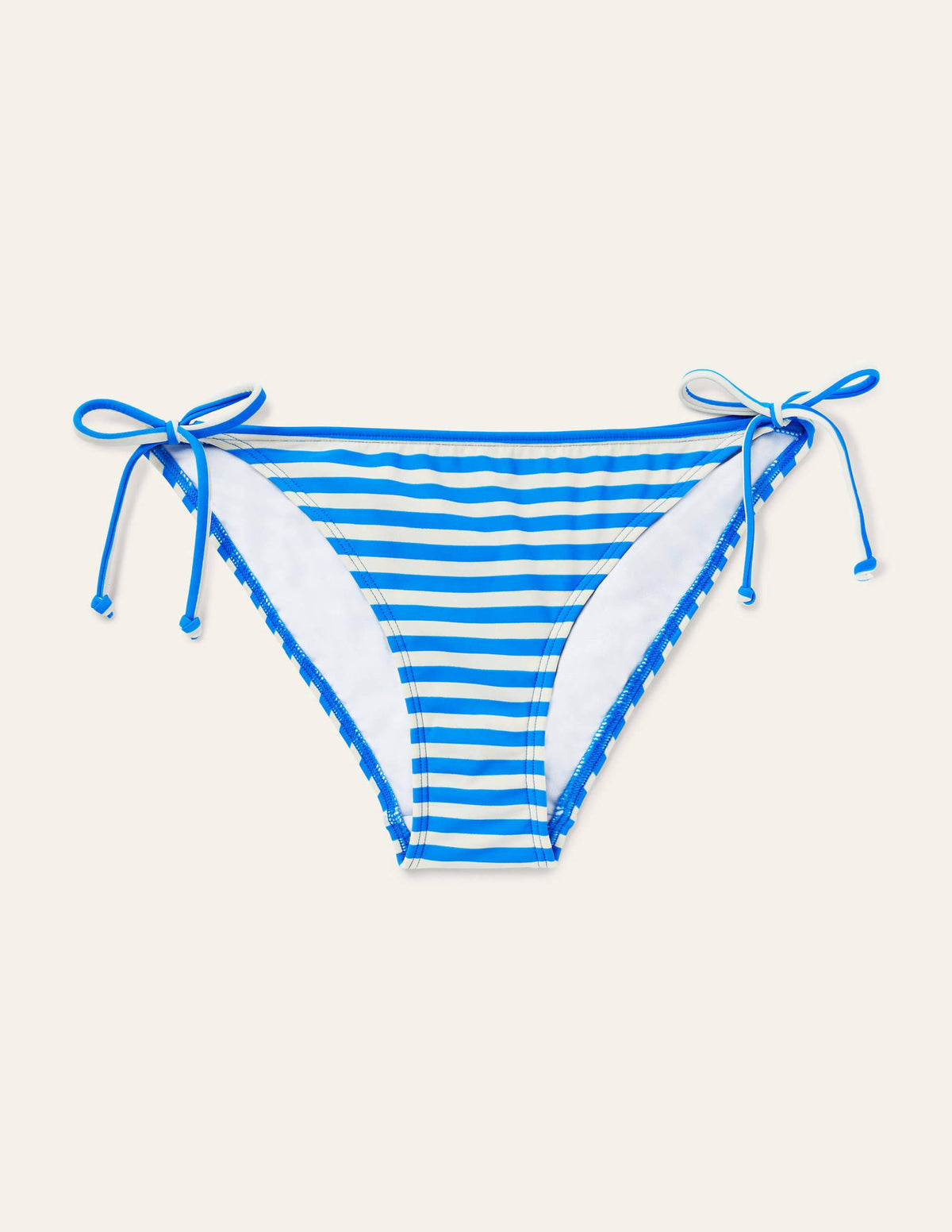 Symi String Bikini Bottoms-New Blue China, Ivory Stripe-6