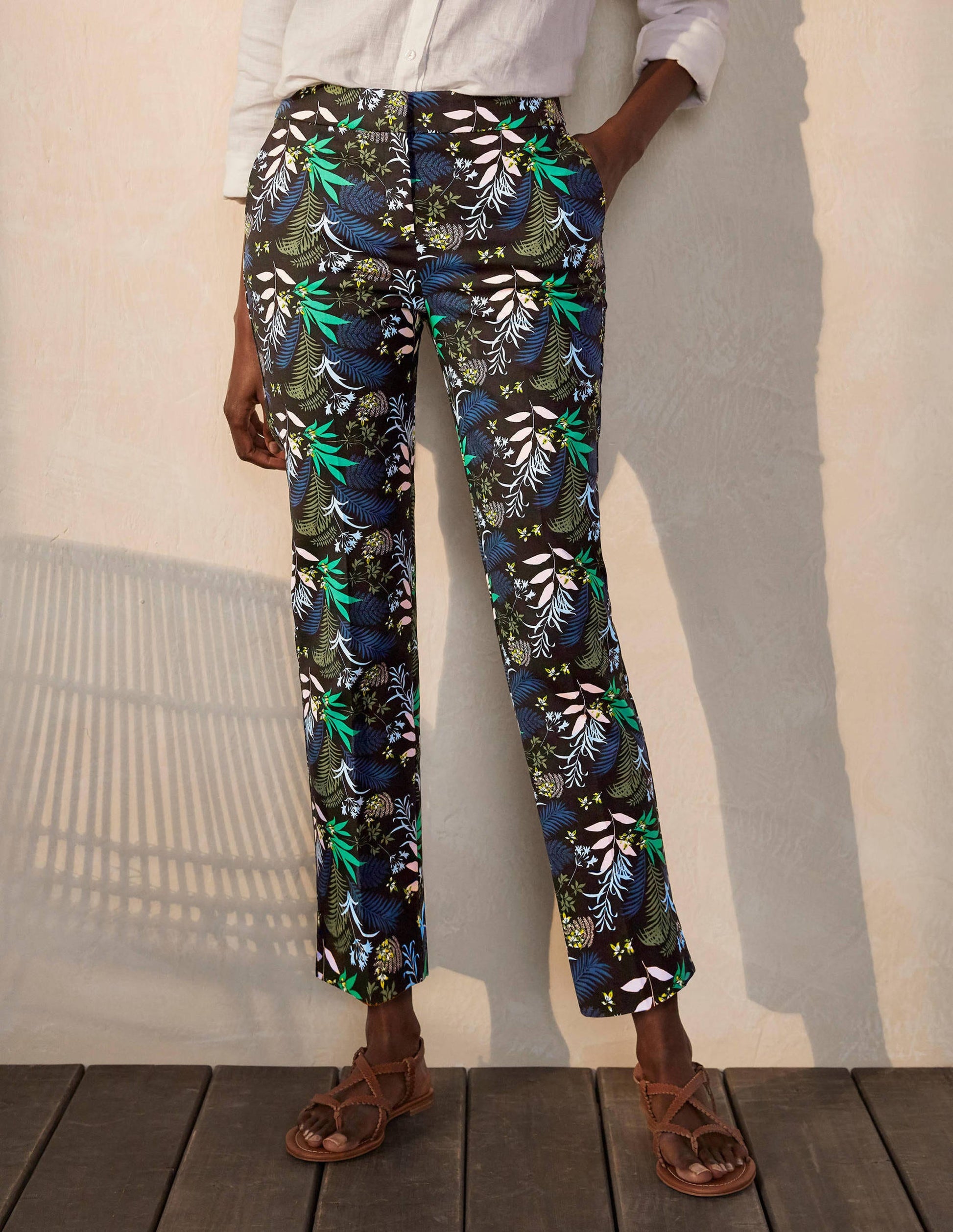 Richmond 7/8 Pants-Black, Safari Fern-1