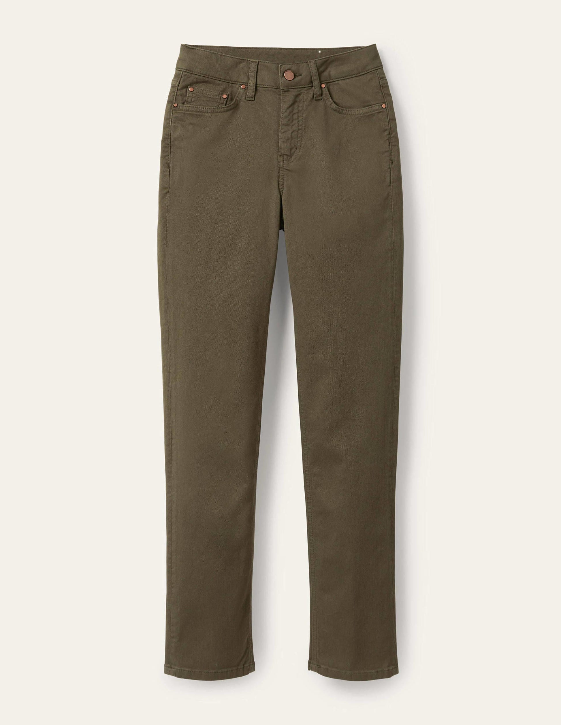 Slim Straight Jeans-Khaki-6