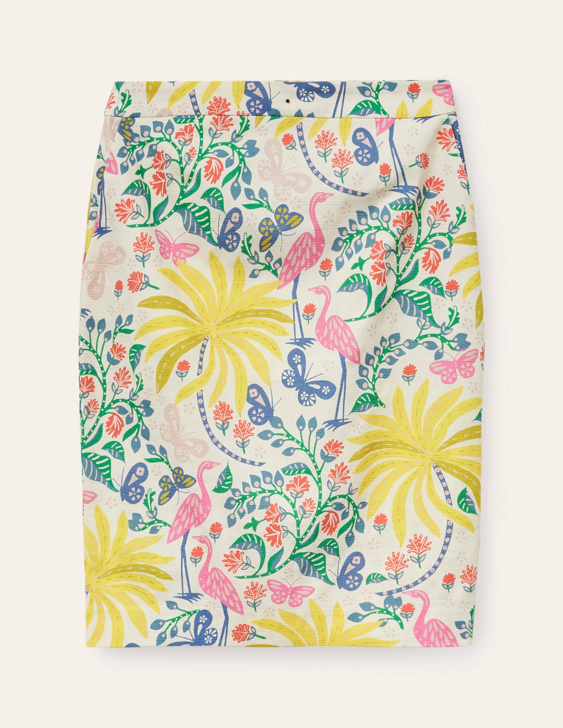 Gabriella Pencil Skirt-Ivory, Tropical Charm-6