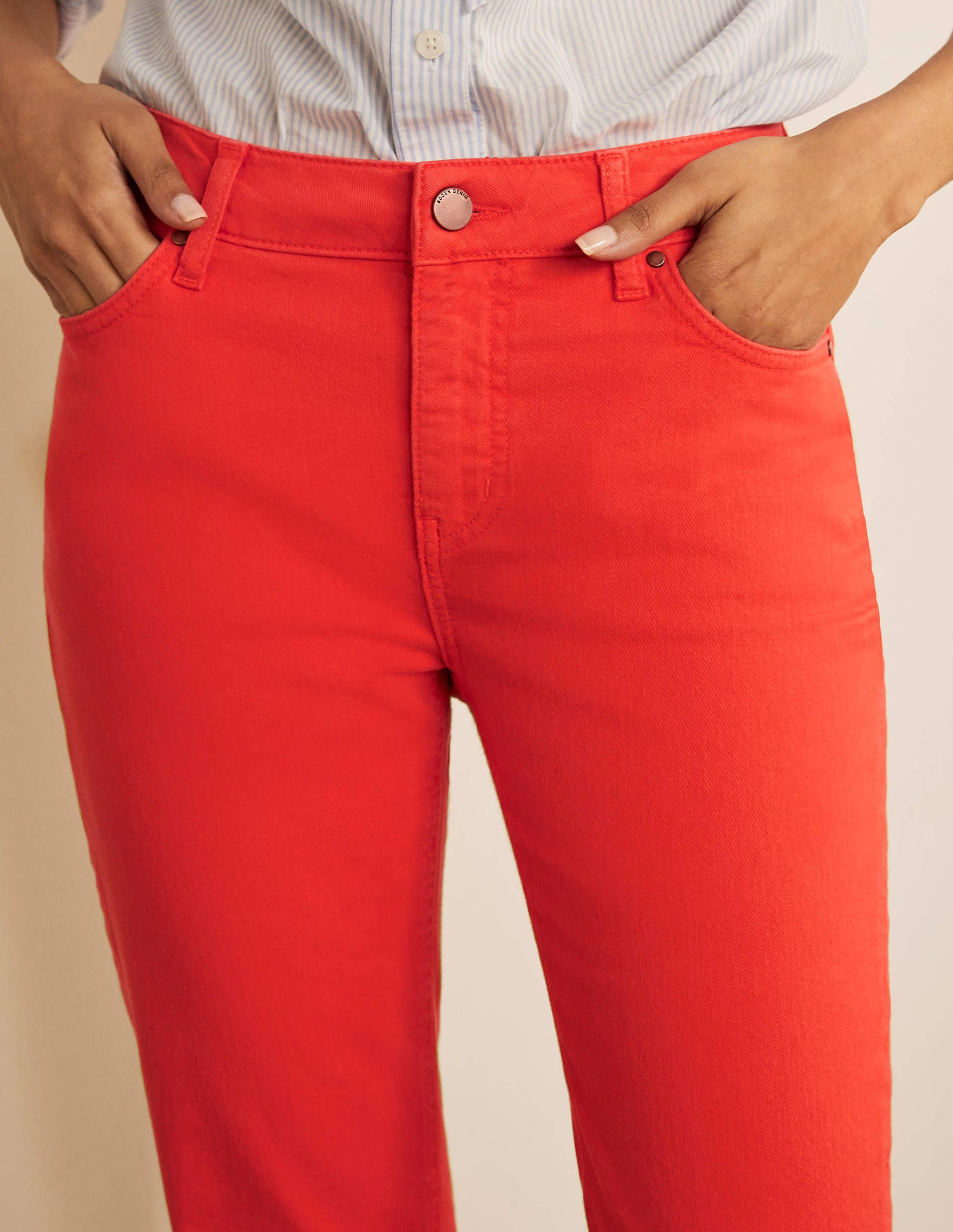 Slim Straight Ankle Skimmers-Cherry Red - Image 3