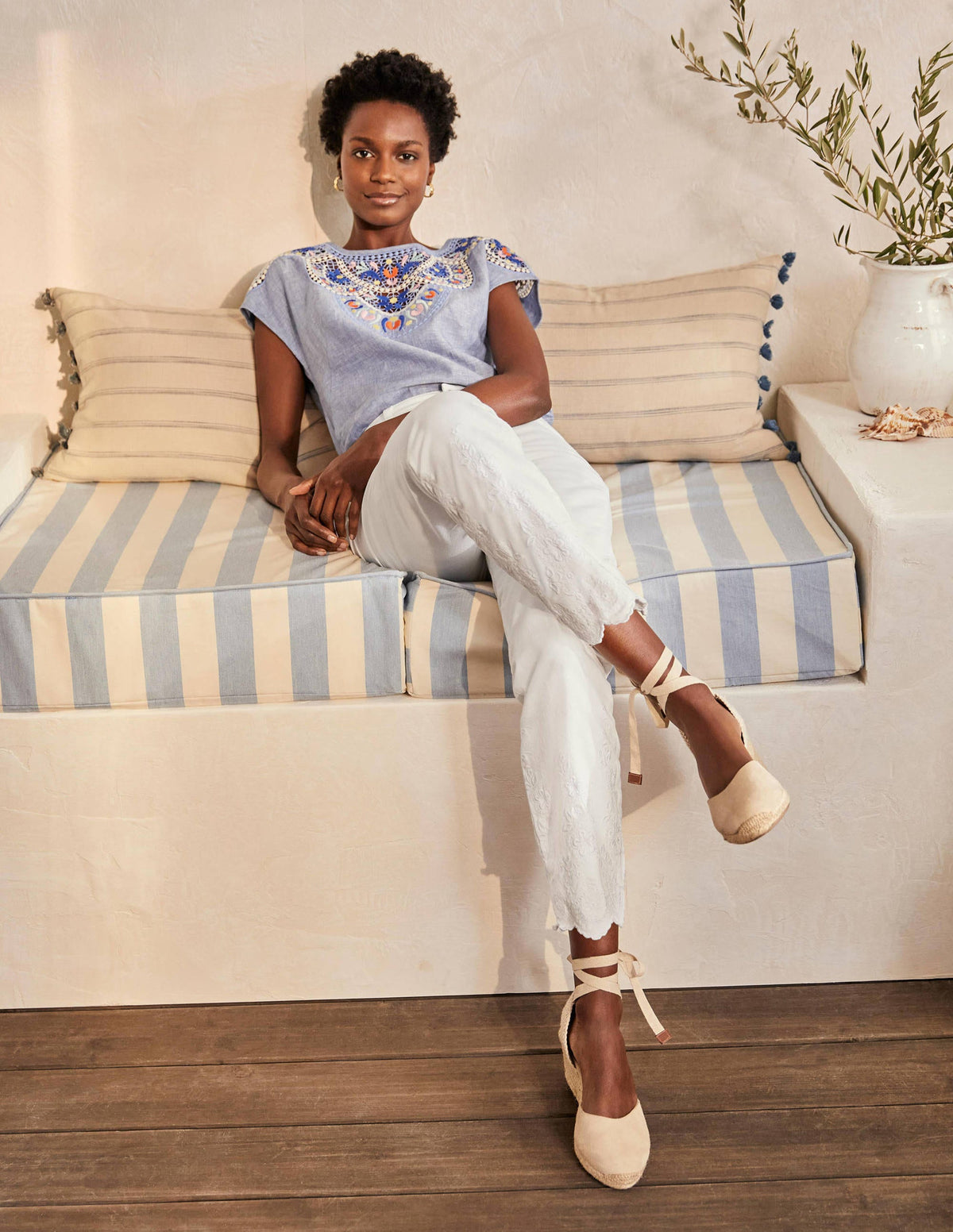 Slim Straight Ankle Skimmers-White Embroidered-6