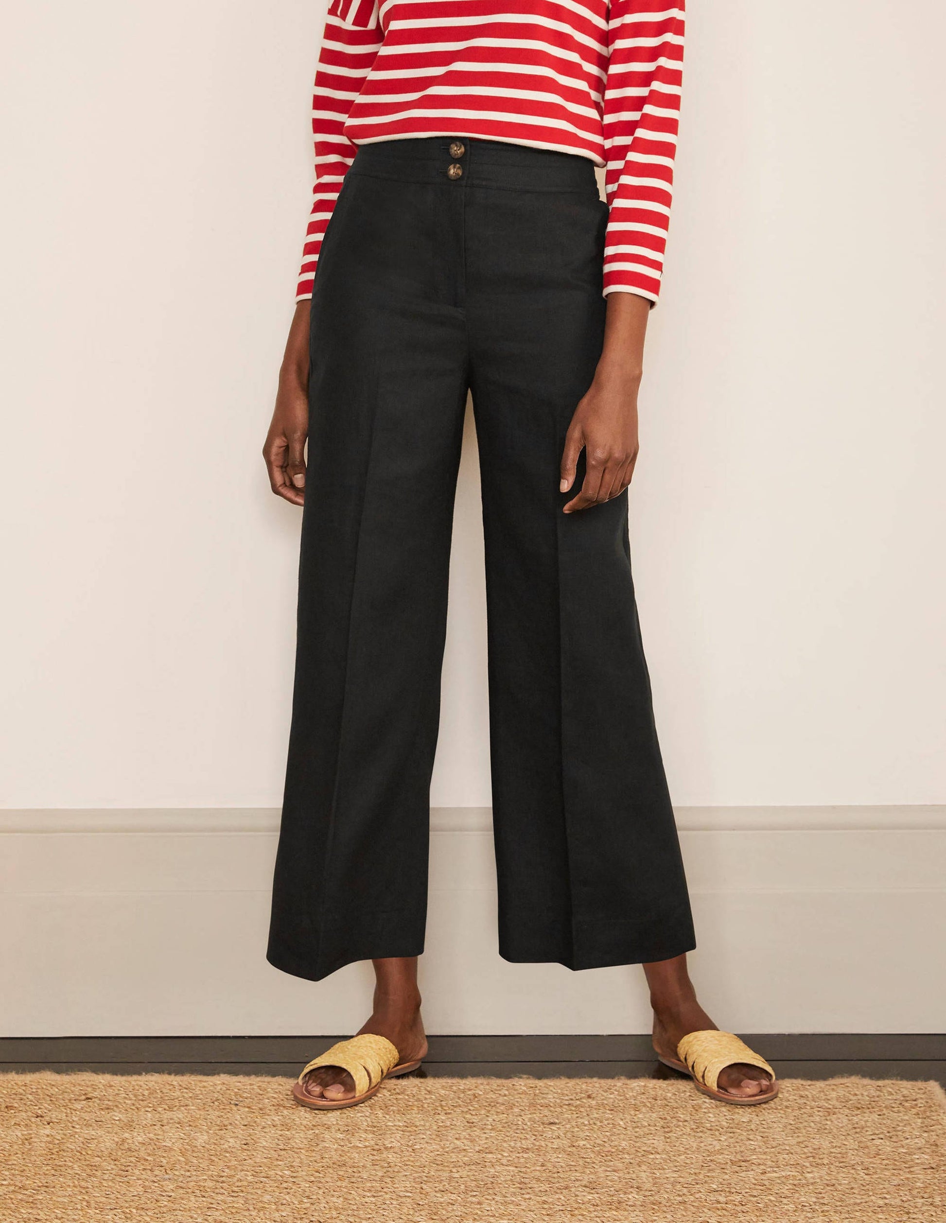 Cornwall Linen Pants-Black-1