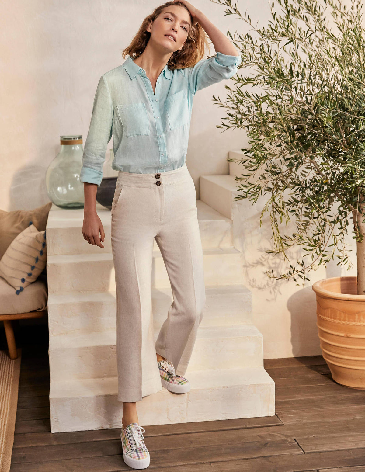 Cornwall Linen Pants-Natural - Image 5