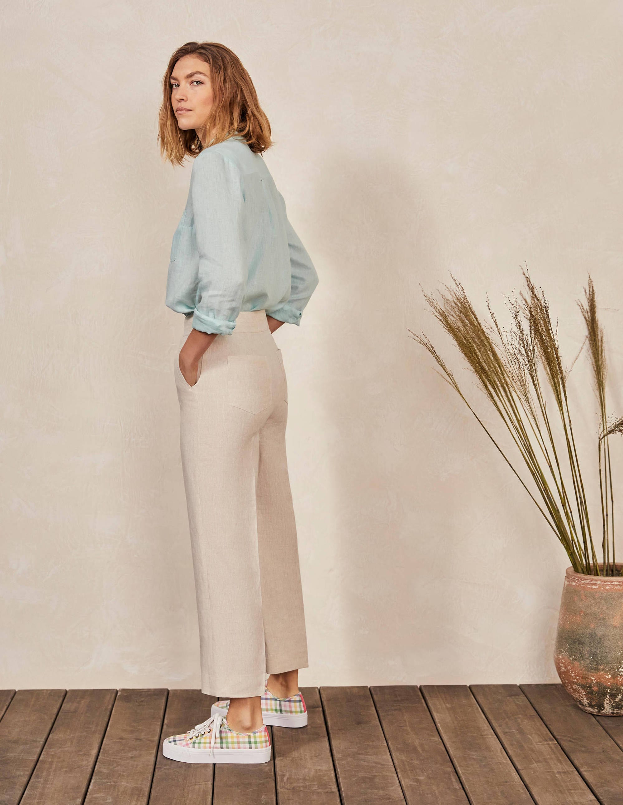 Cornwall Linen Pants-Natural - Image 2