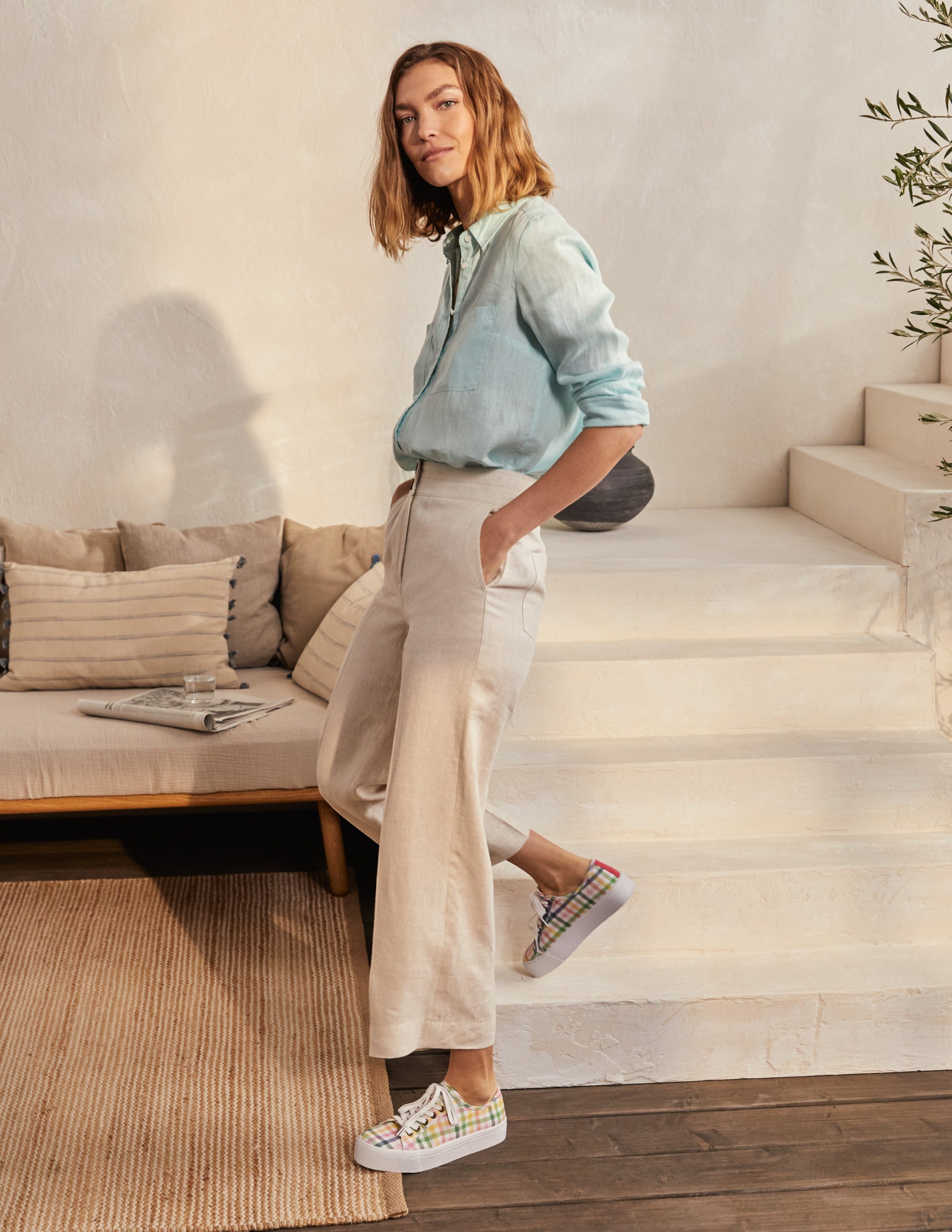 Cornwall Linen Pants-Natural - Image 4