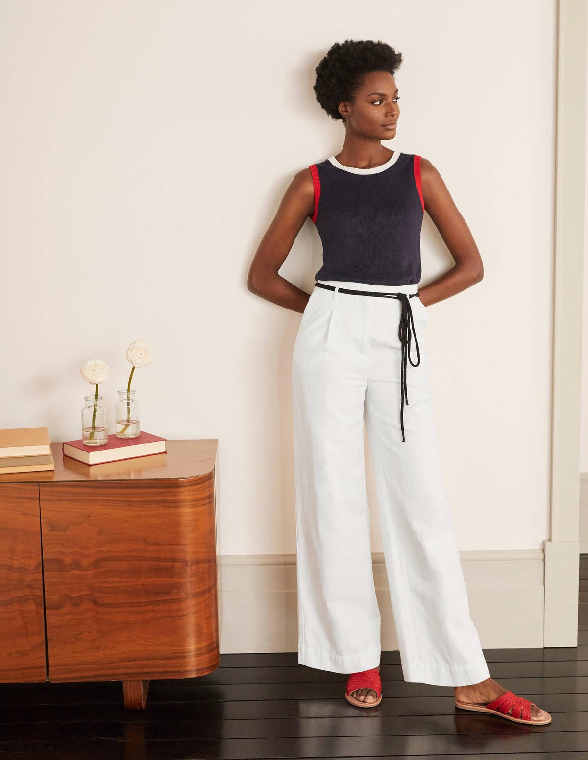 Portree Belted Pants-White-6