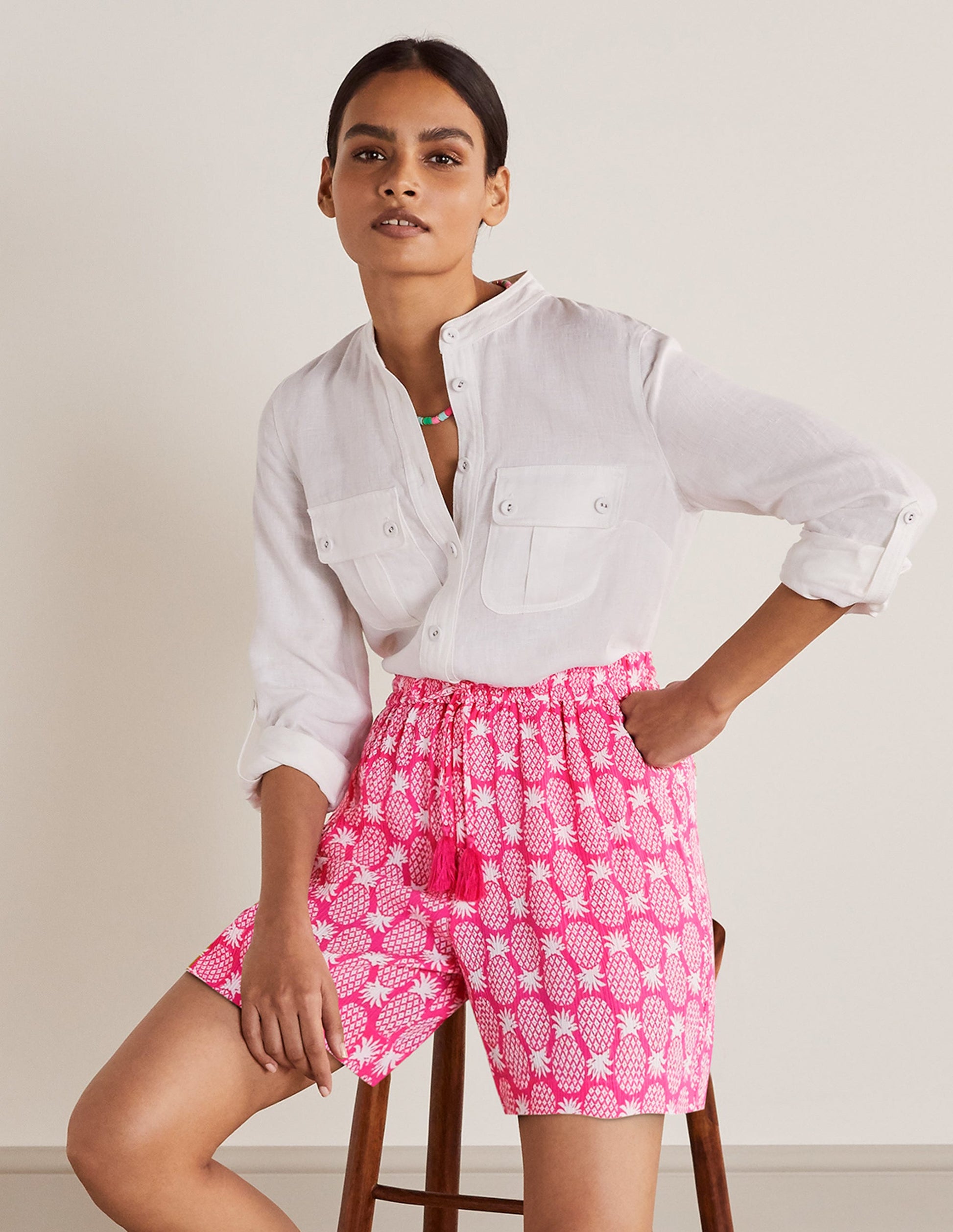 Bembridge Shorts-Party Pink, Pineapple Geo-5