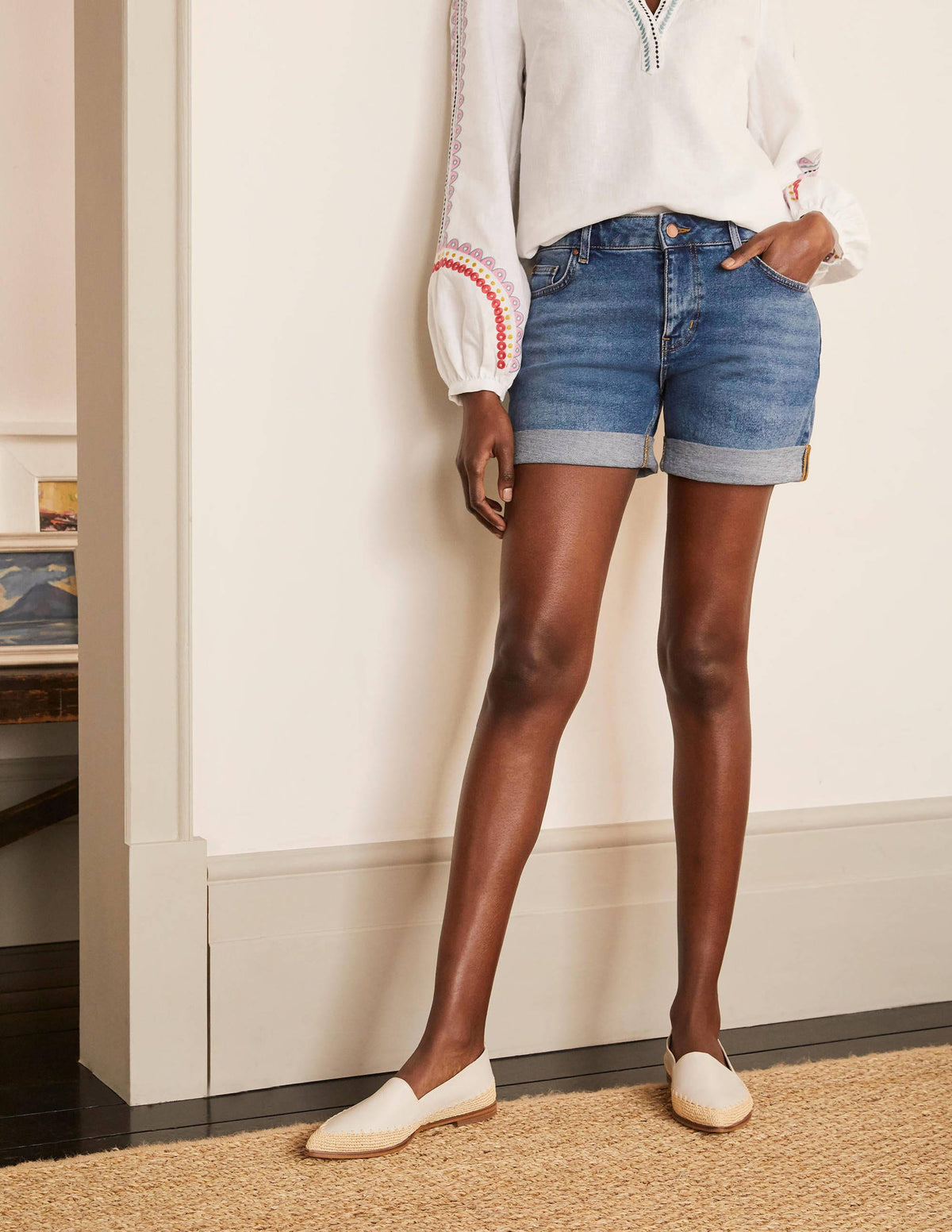 Devon Shorts-Mid Vintage Denim - Image 1