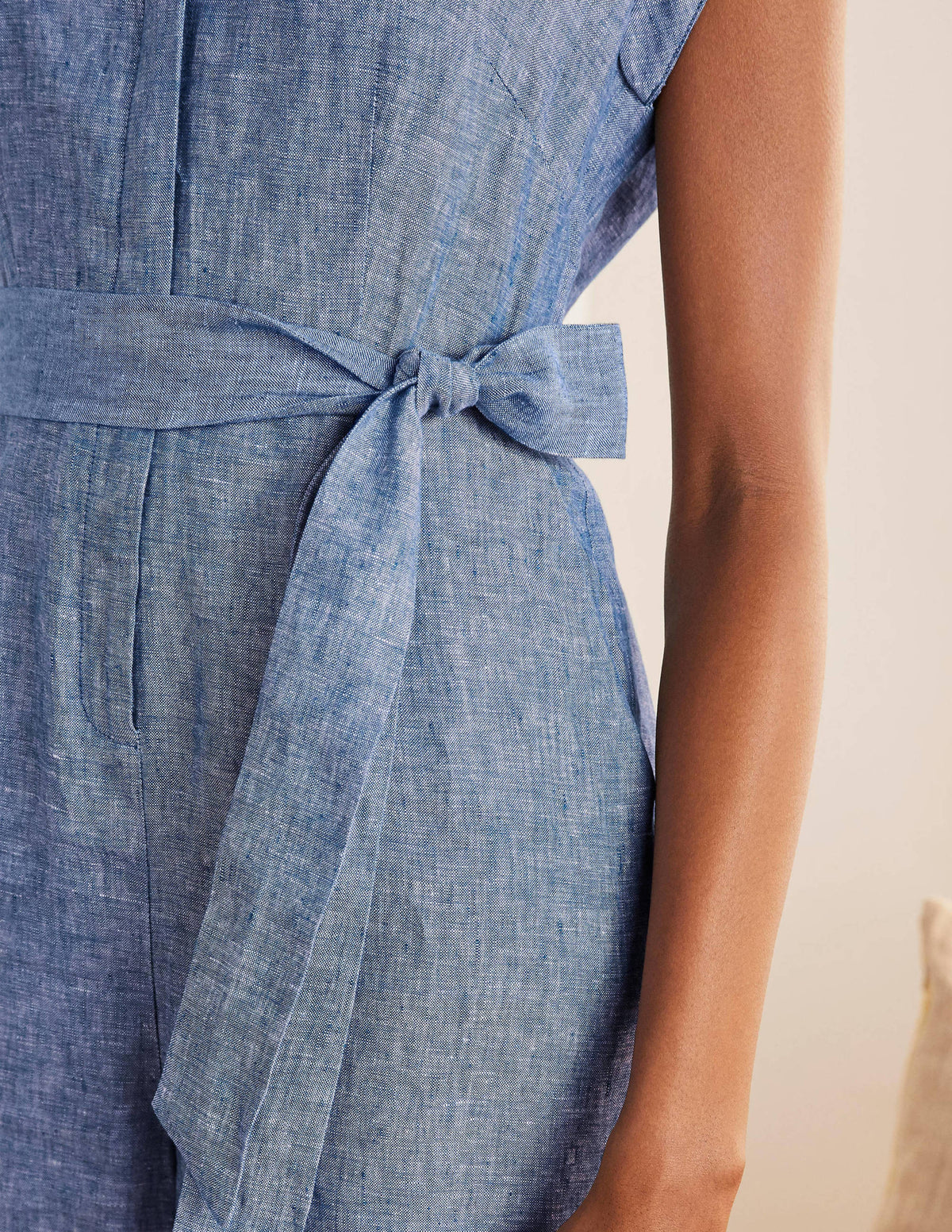 Catriona Linen Jumpsuit-Authentic Blue - Chambray - Image 3