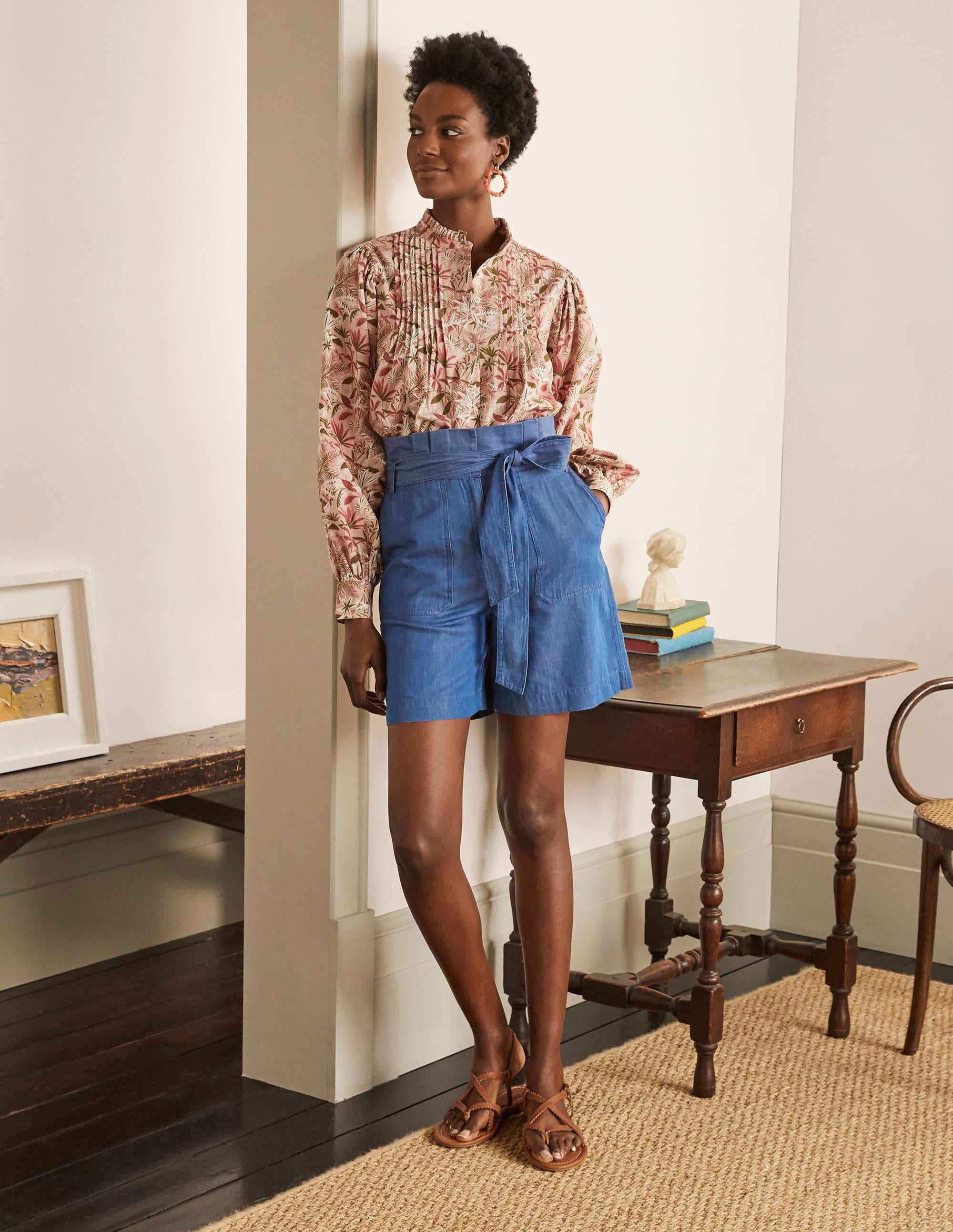 Elgin Paperbag Shorts-Chambray - Image 4