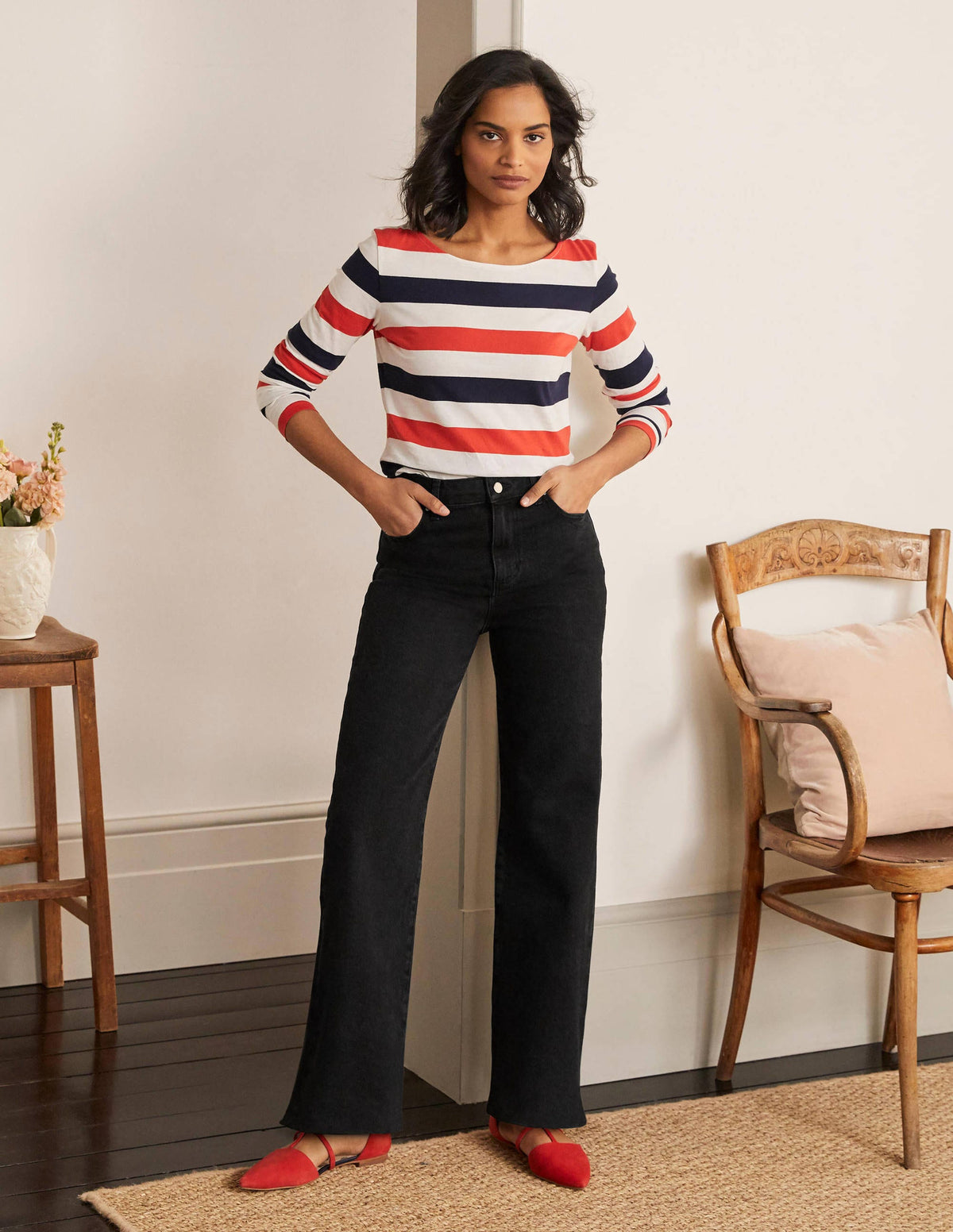 Relaxed Wide Leg Jean-Black-5