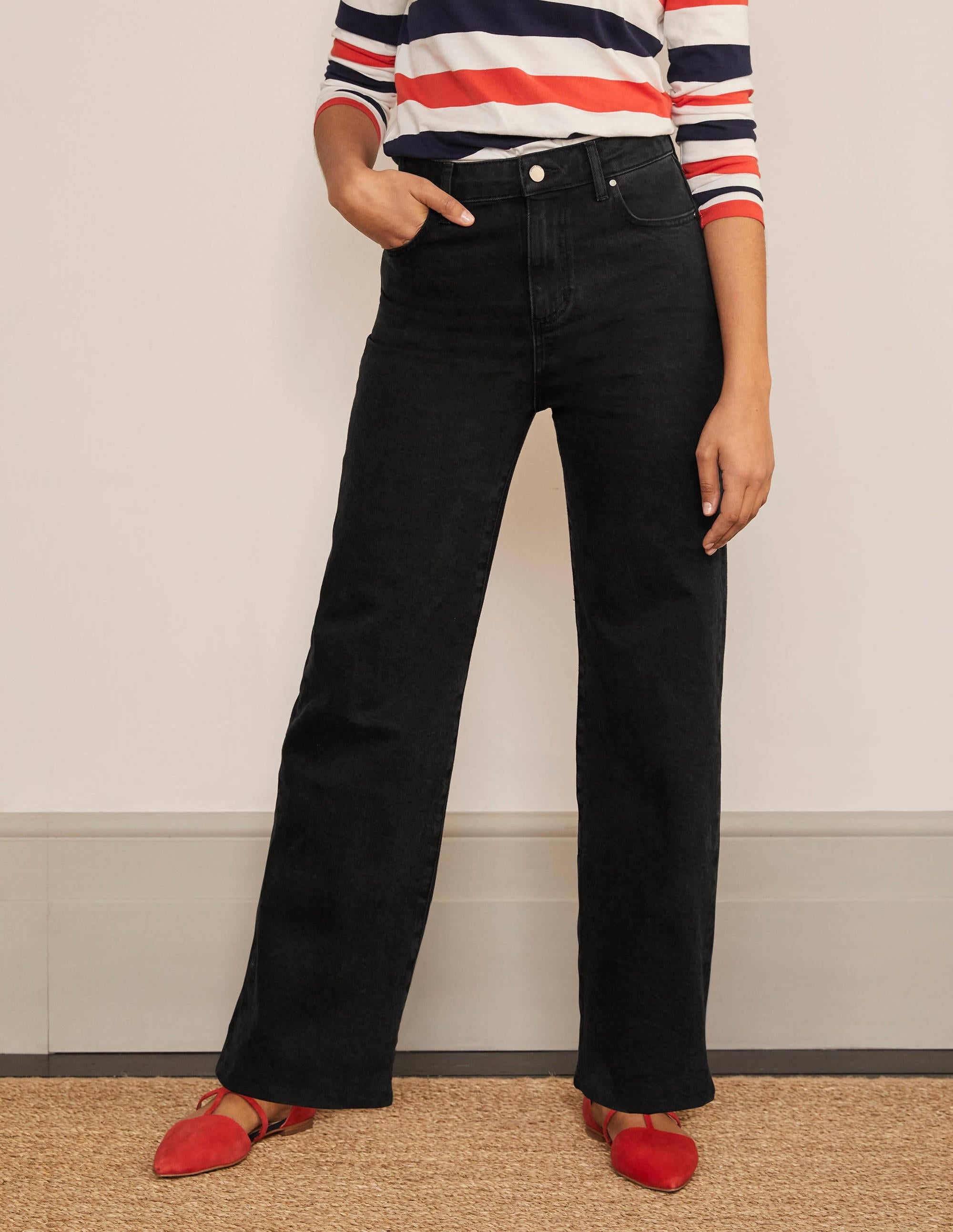 Relaxed Wide Leg Jean-Black - Image 1