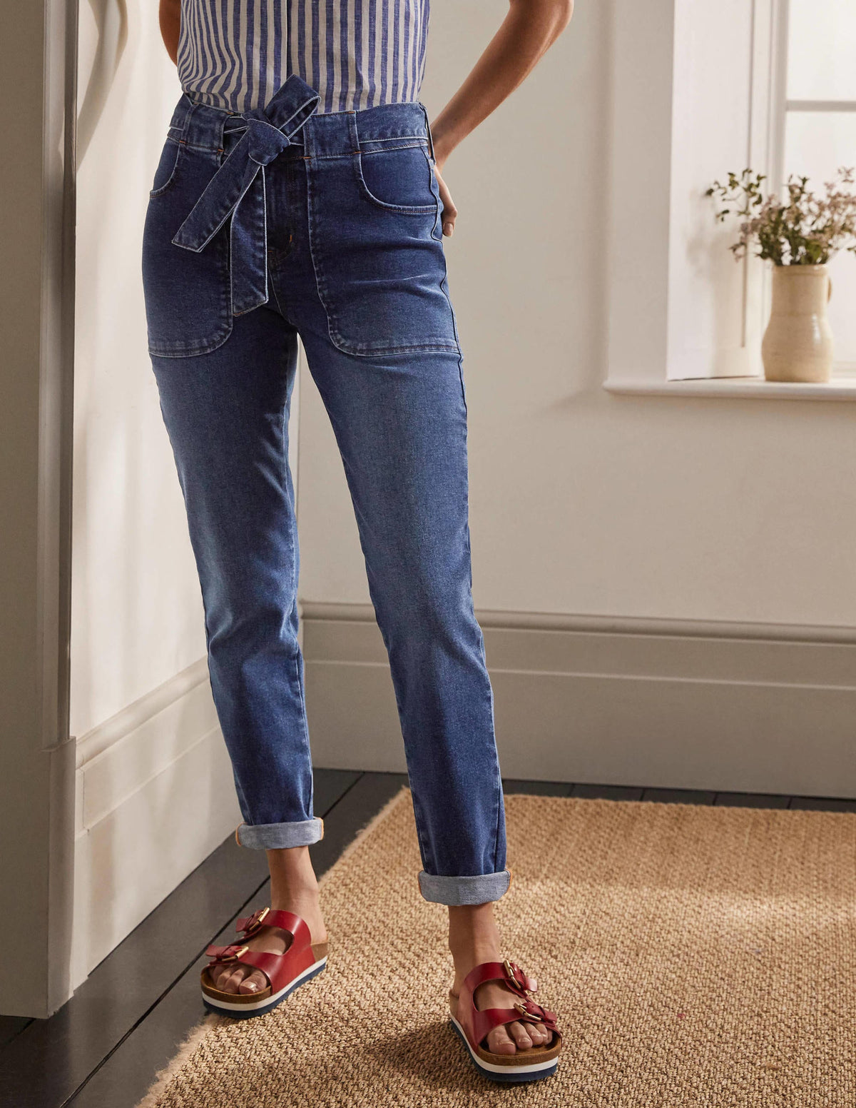 Patch Pocket Girlfriend Jeans-Mid Vintage - Image 2