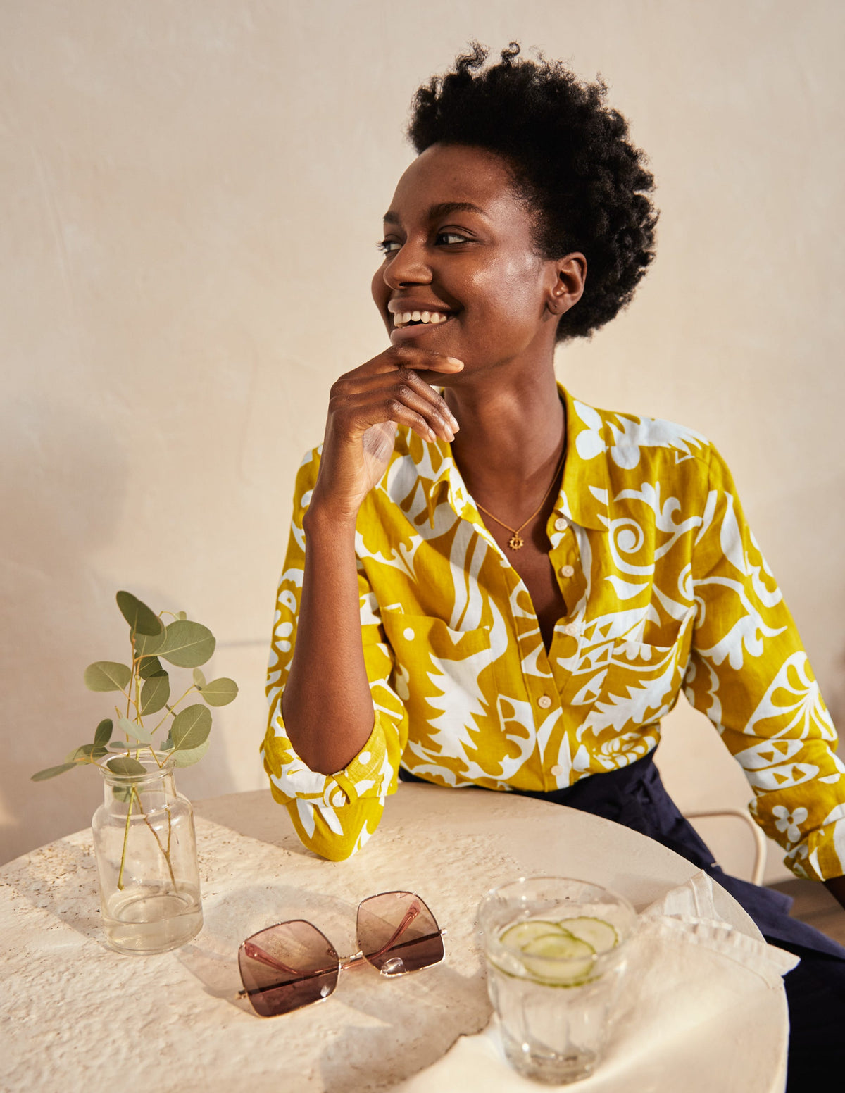 Linen Shirt-Chartreuse, Garden Tropic-7