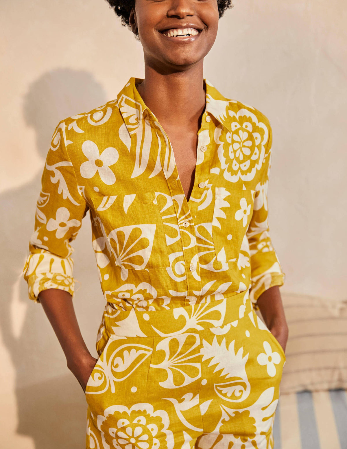 Linen Shirt-Chartreuse, Garden Tropic-3