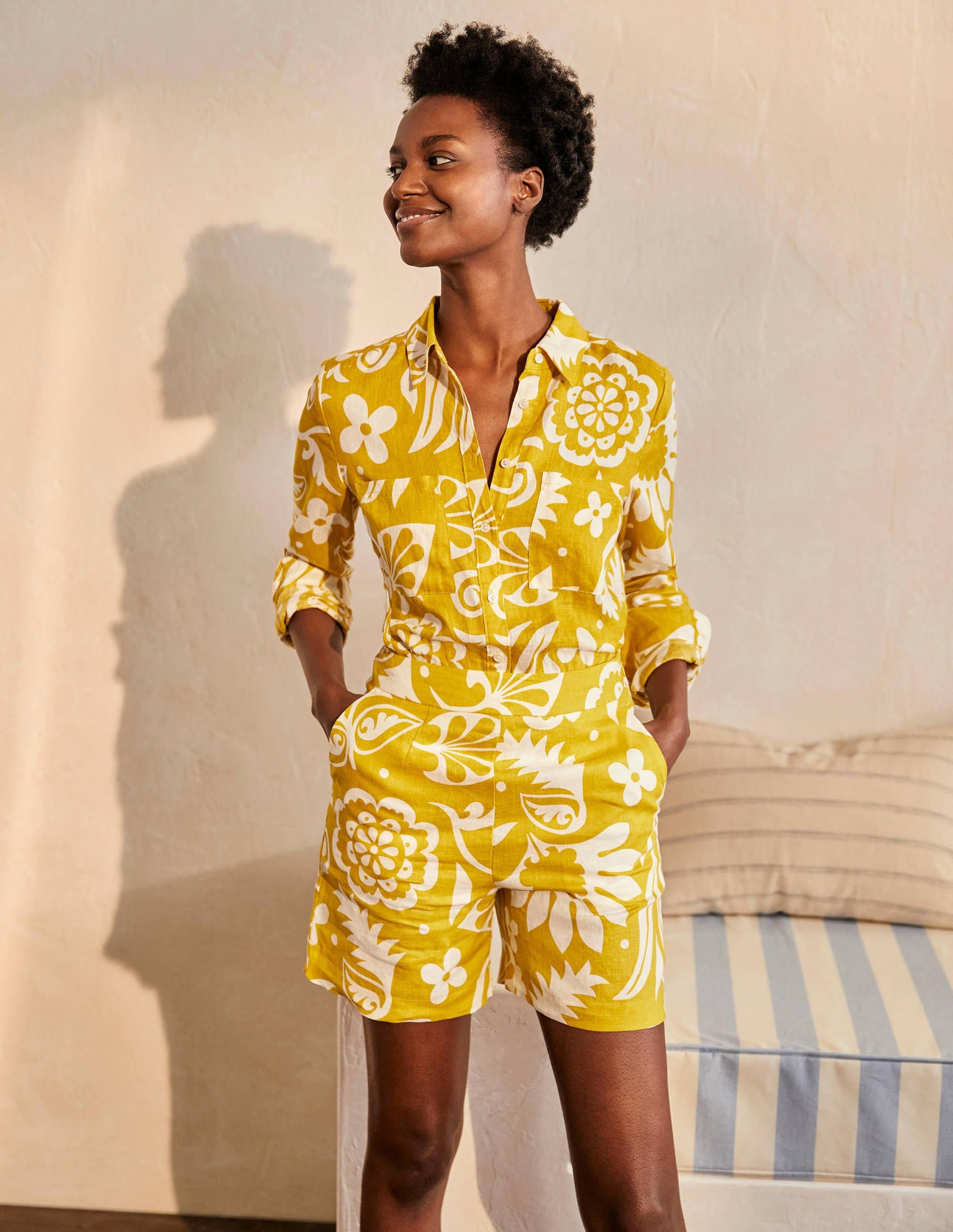 Linen Shirt-Chartreuse, Garden Tropic-4