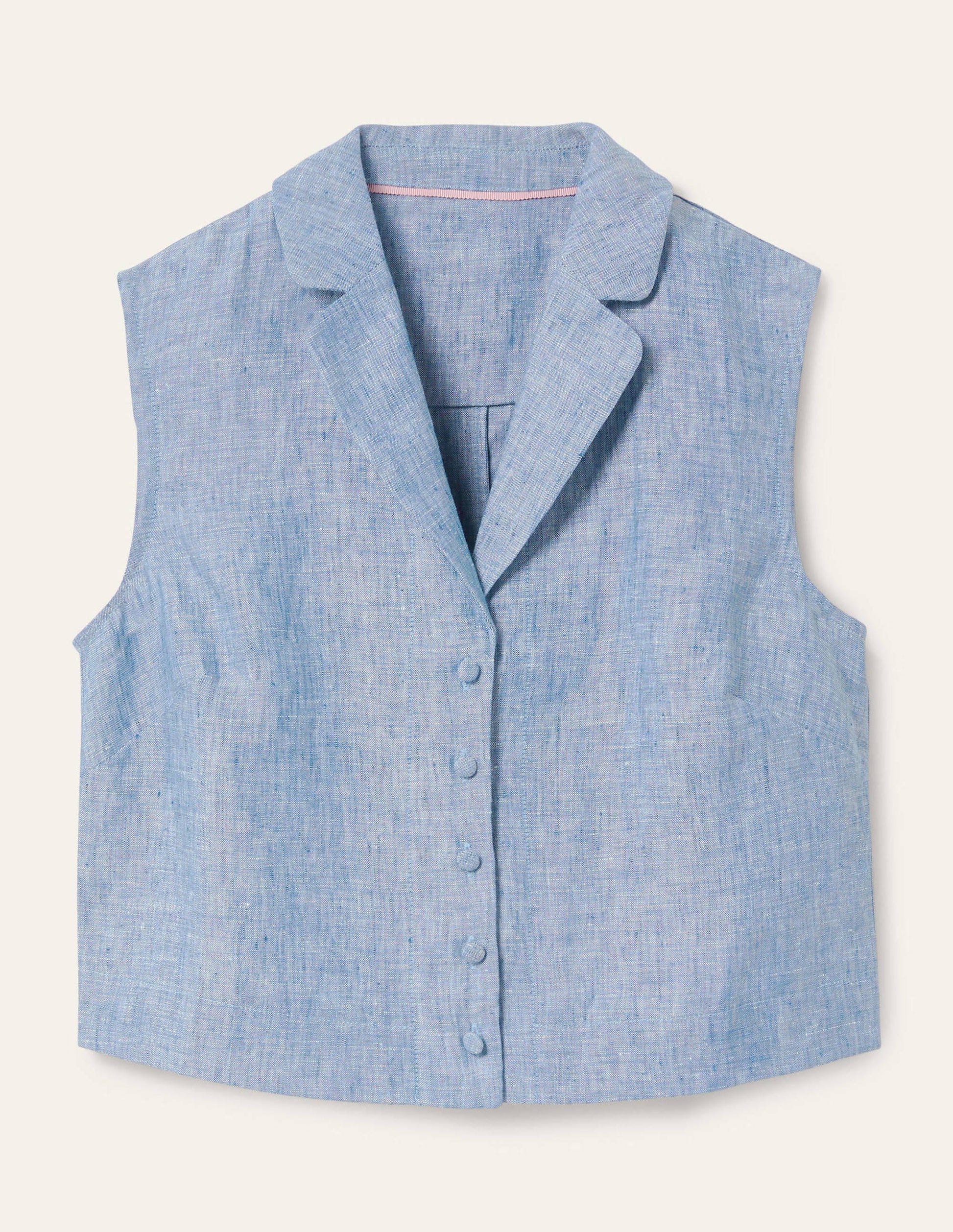 Georgina Linen Top-Authentic Blue Chambray-5