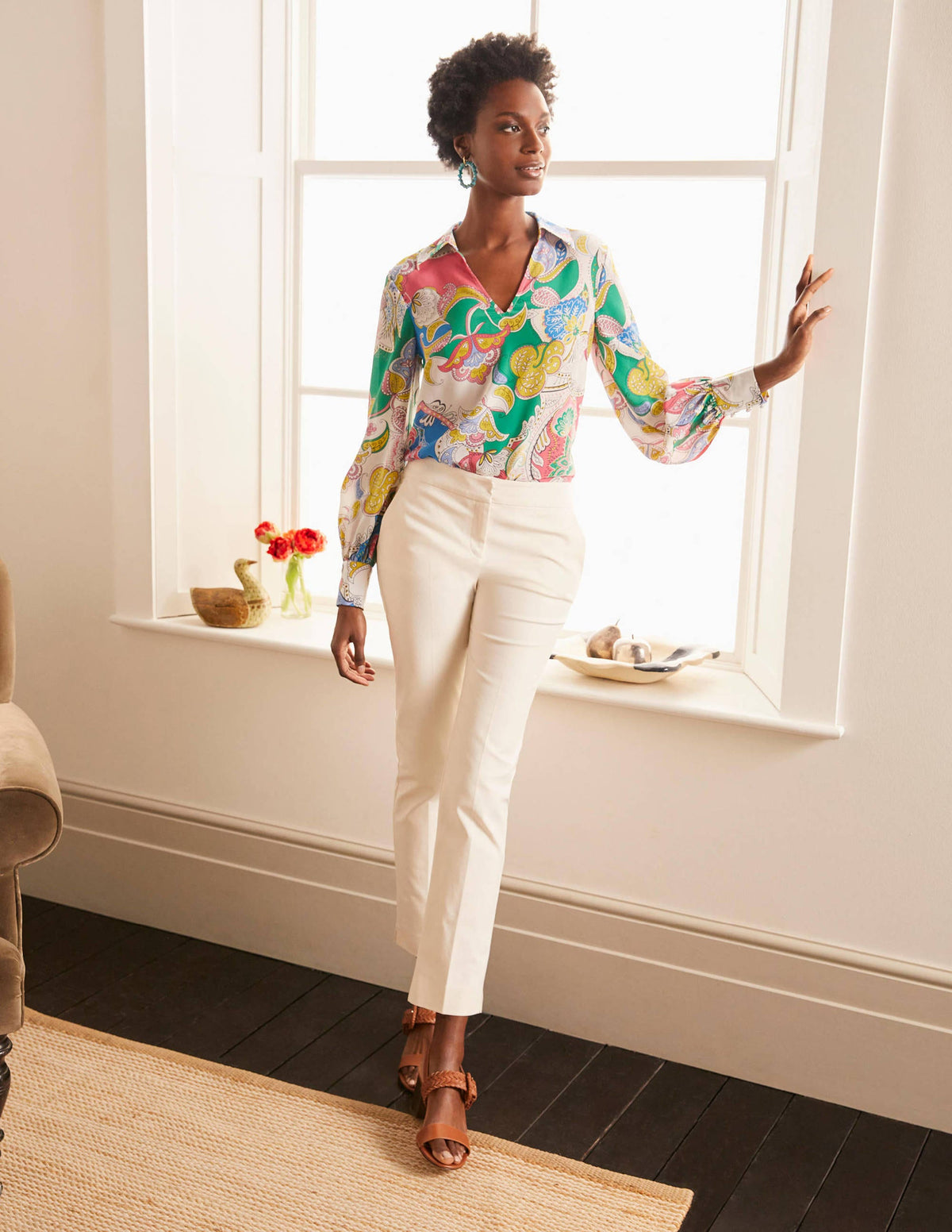 Lilian Silk Blouse-Azalea, Enchanted Amour - Image 1