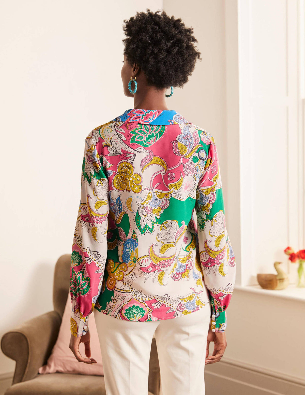 Lilian Silk Blouse-Azalea, Enchanted Amour - Image 2