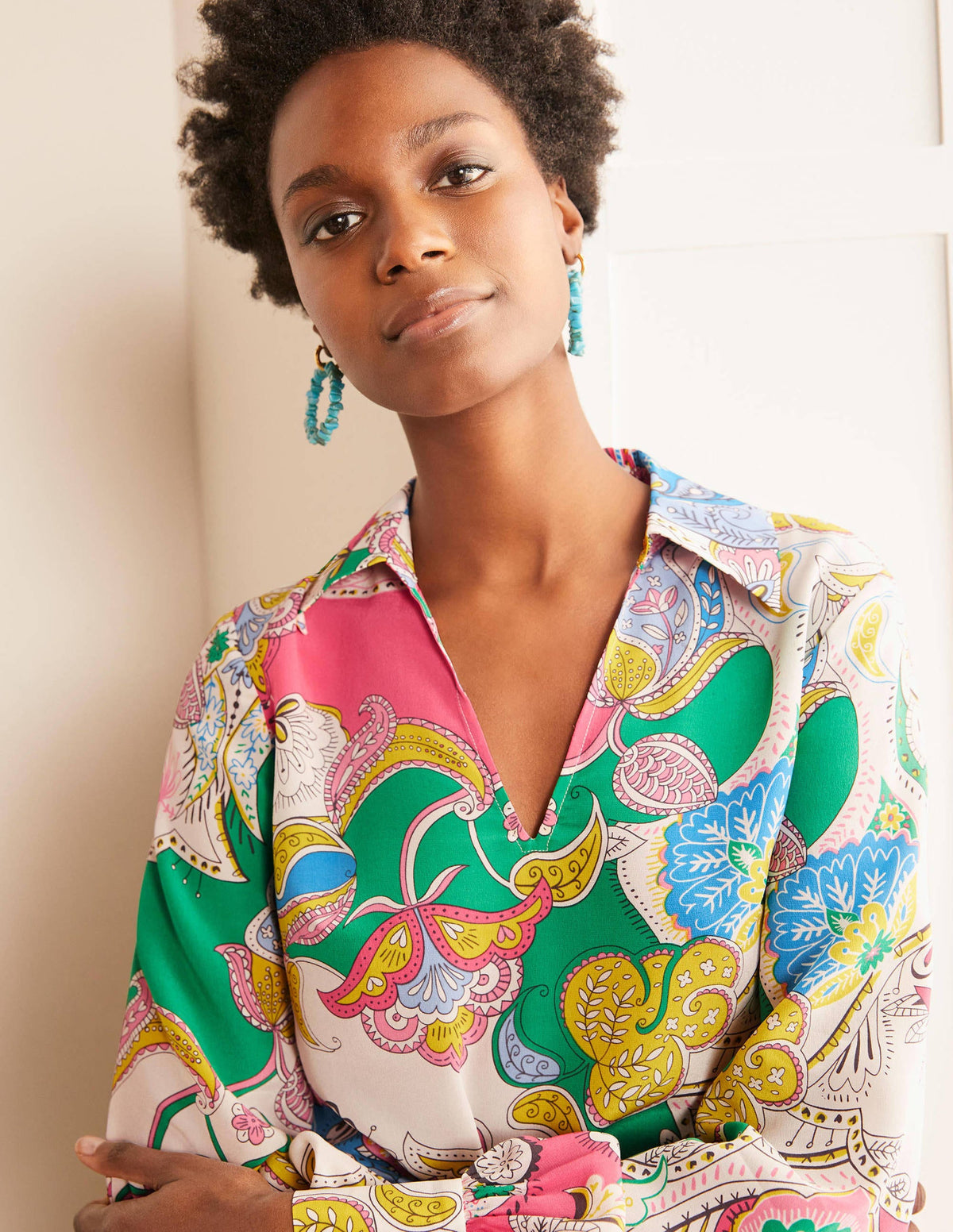 Lilian Silk Blouse-Azalea, Enchanted Amour-3