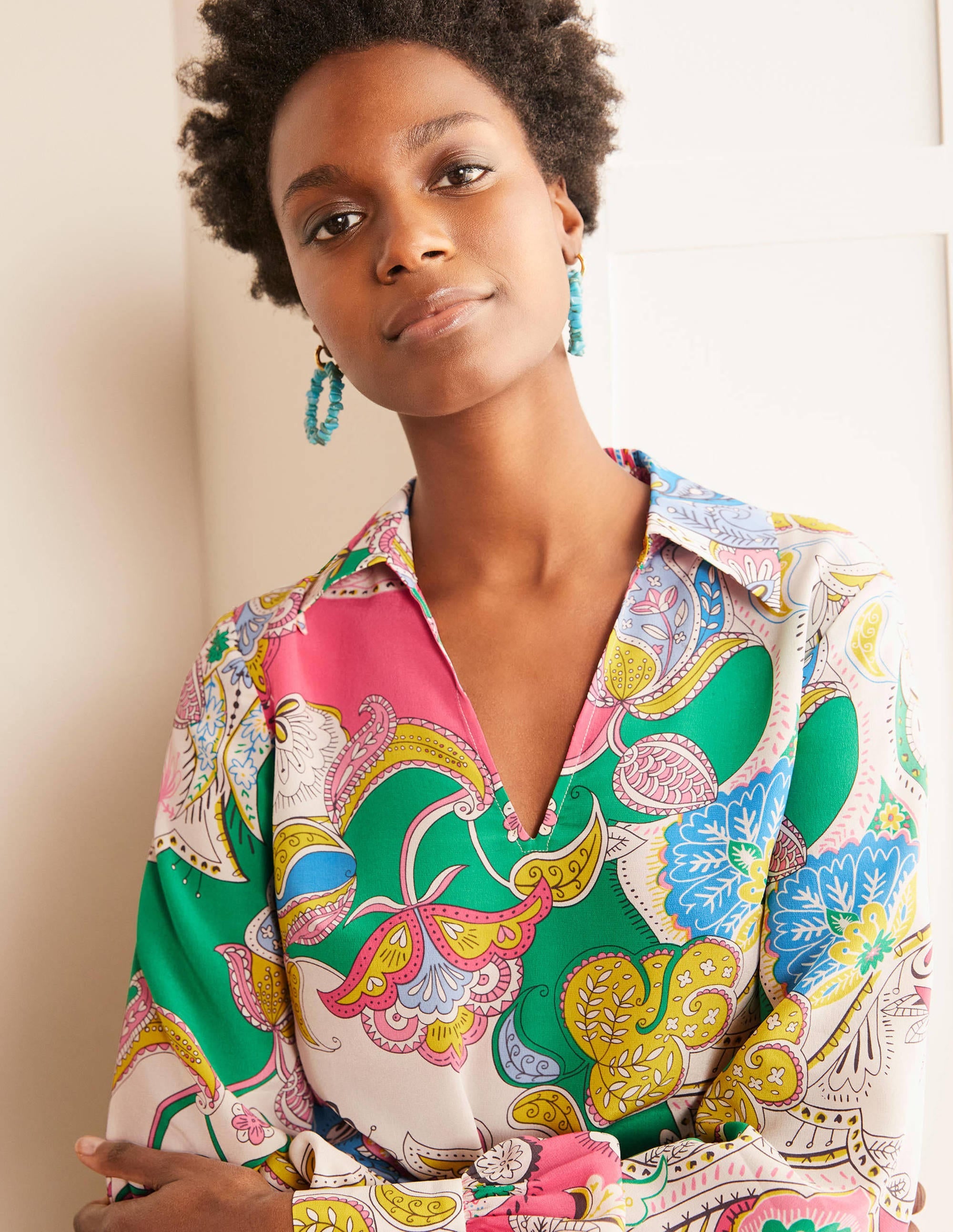 Lilian Silk Blouse-Azalea, Enchanted Amour - Image 3