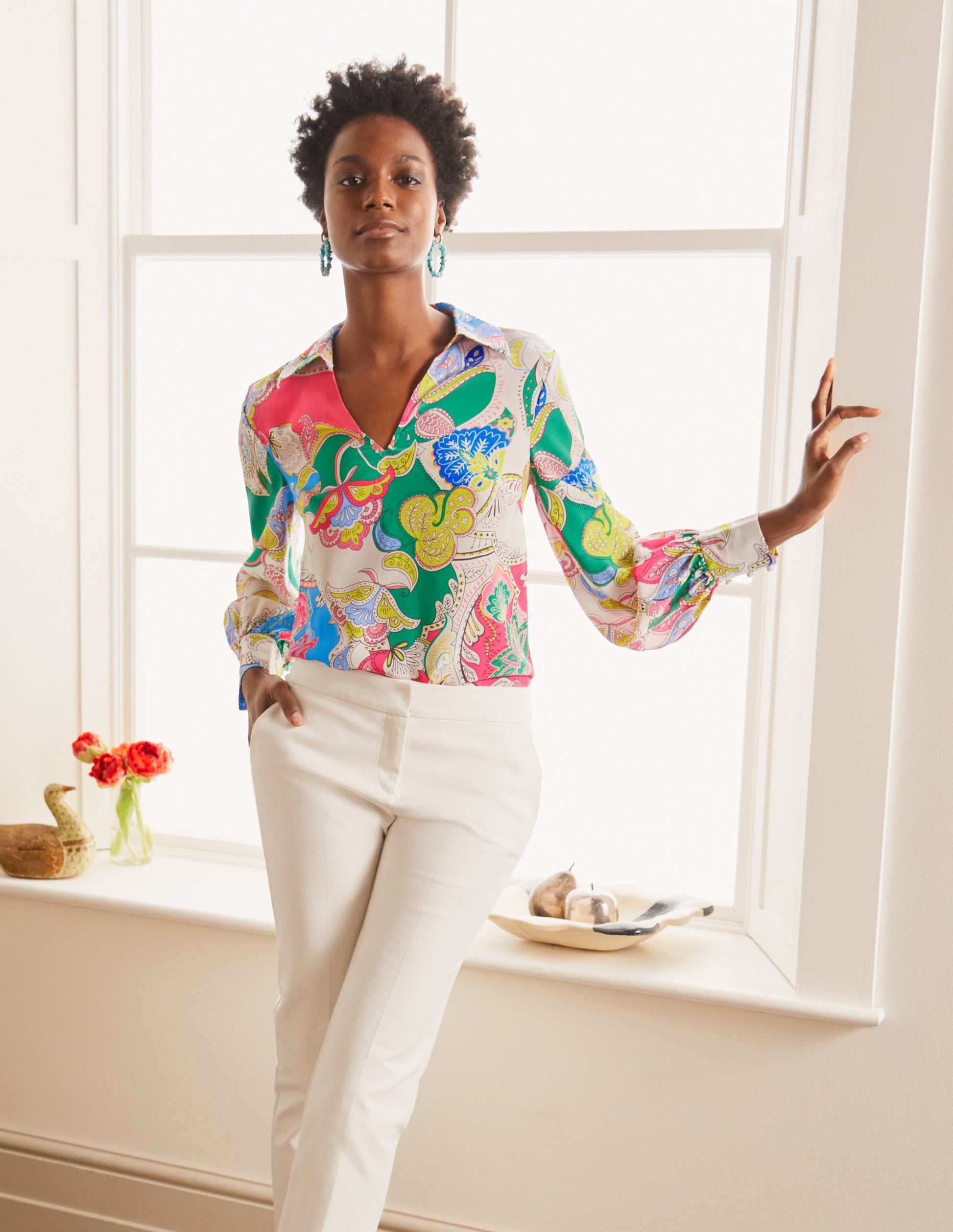 Lilian Silk Blouse-Azalea, Enchanted Amour-4