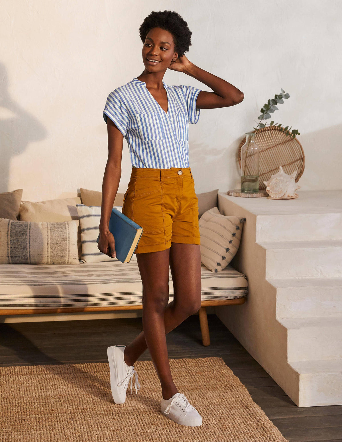 Evie Linen Shirt-Summit Stripe-1