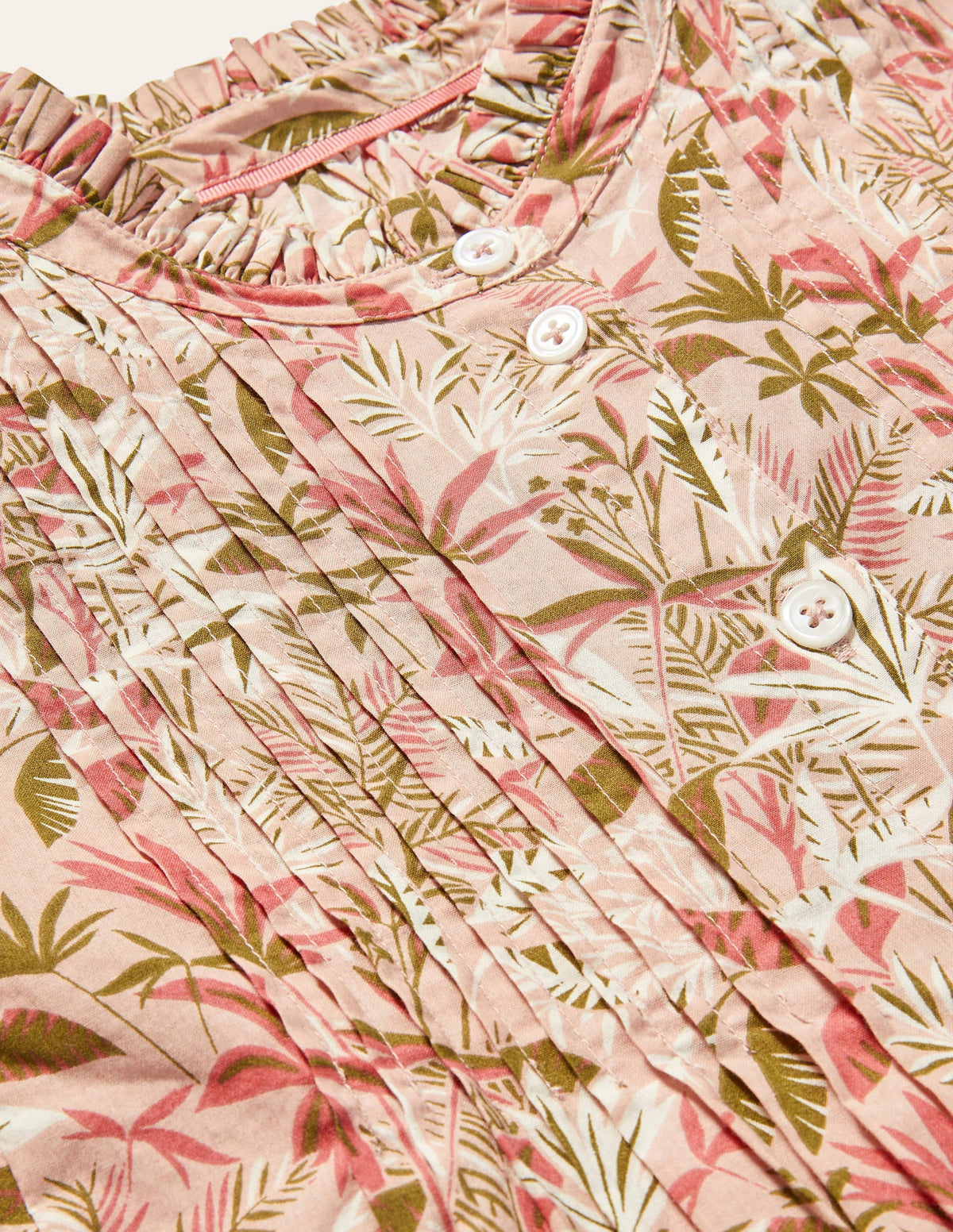 Miranda Blouse-Milkshake, Tropical Palm - Image 6