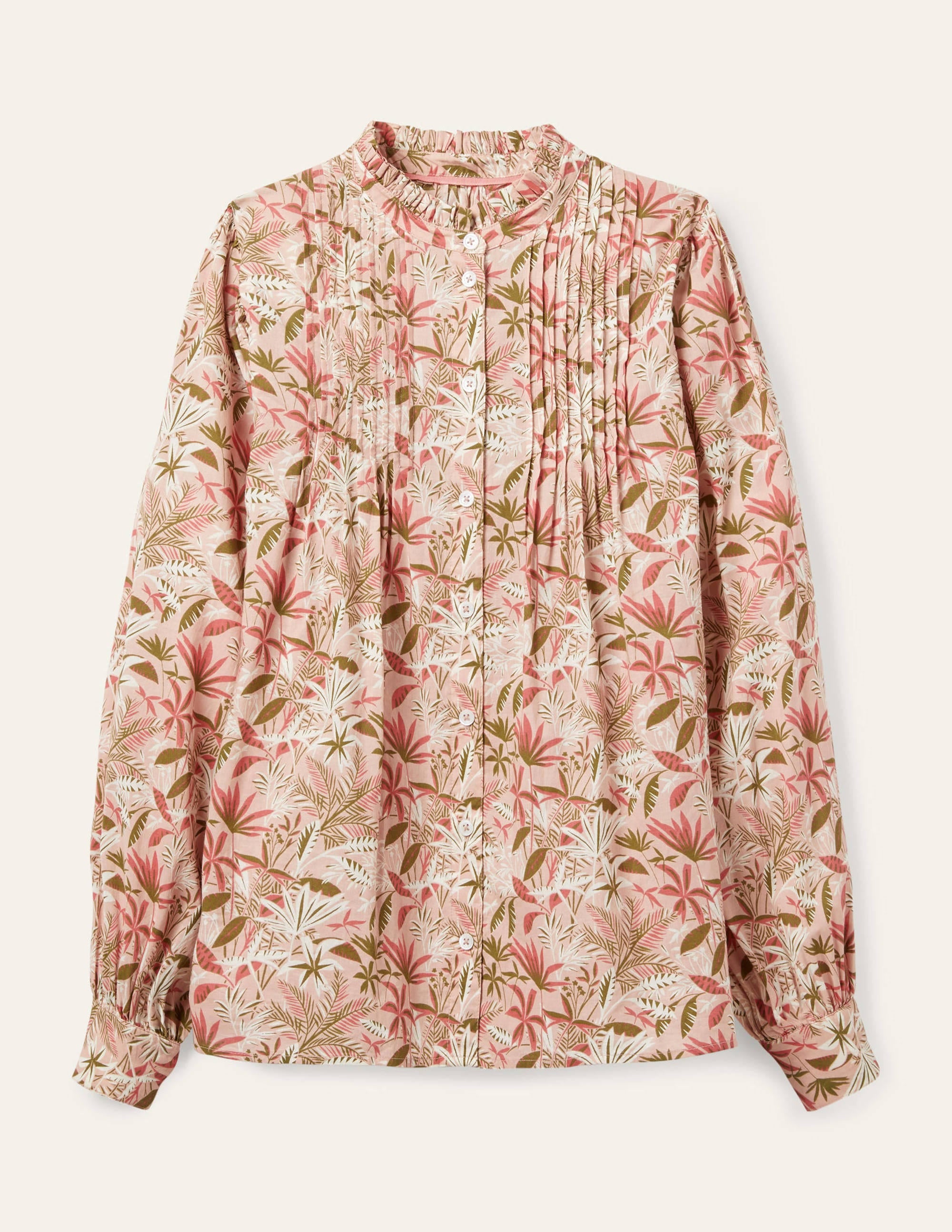 Miranda Blouse-Milkshake, Tropical Palm - Image 7