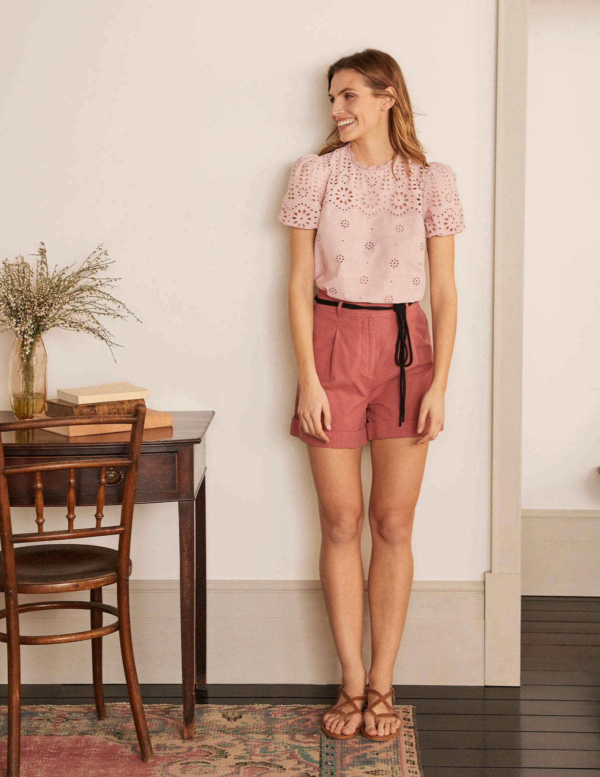 Altheda Broderie Top-Milkshake - Image 1